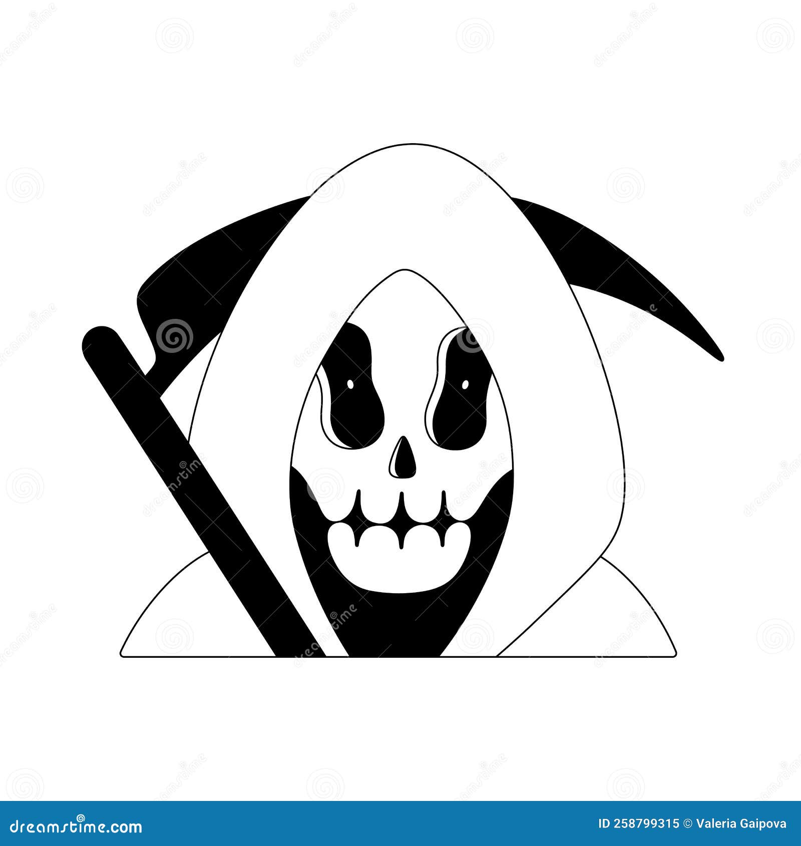 Pastor. Personagem De Desenho Animado De Halloween Isolado Em Fundo Branco.  Contorno Preto Ilustração do Vetor - Ilustração de pastor, retro: 258799315