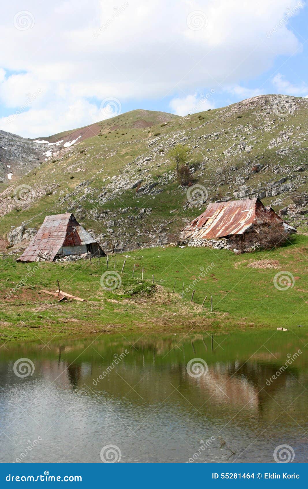 pastoral village in mountains
