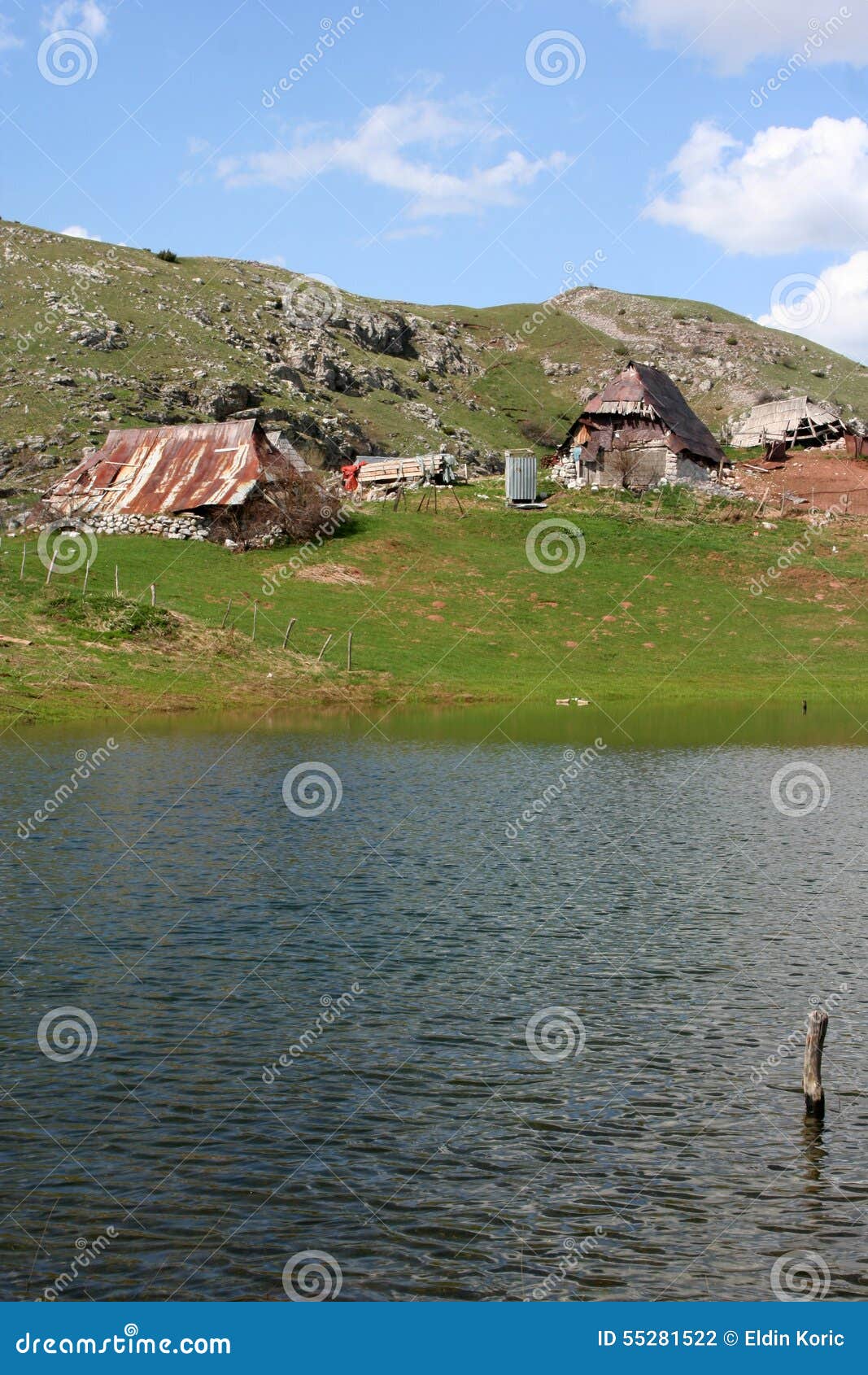 pastoral village in mountains