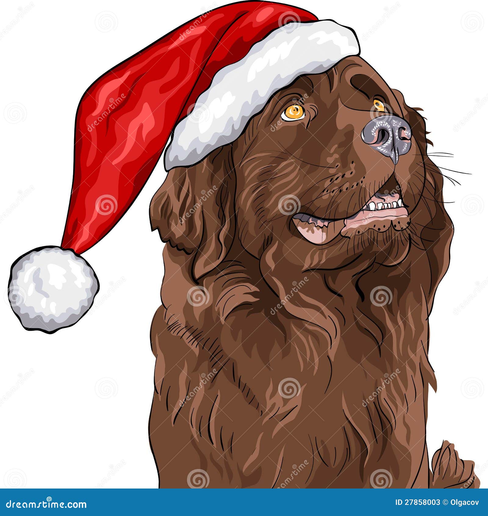 Babbo Natale Tedesco.Pastore Tedesco Del Cane In Cappello Del Babbo Natale Illustrazione Vettoriale Illustrazione Di Vettore Shepherd 27858003