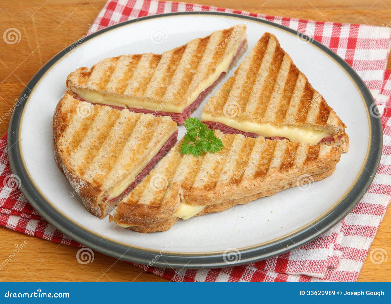 Pastrami & Cheese Toasted Sandwich Stock Image Image of horizontal