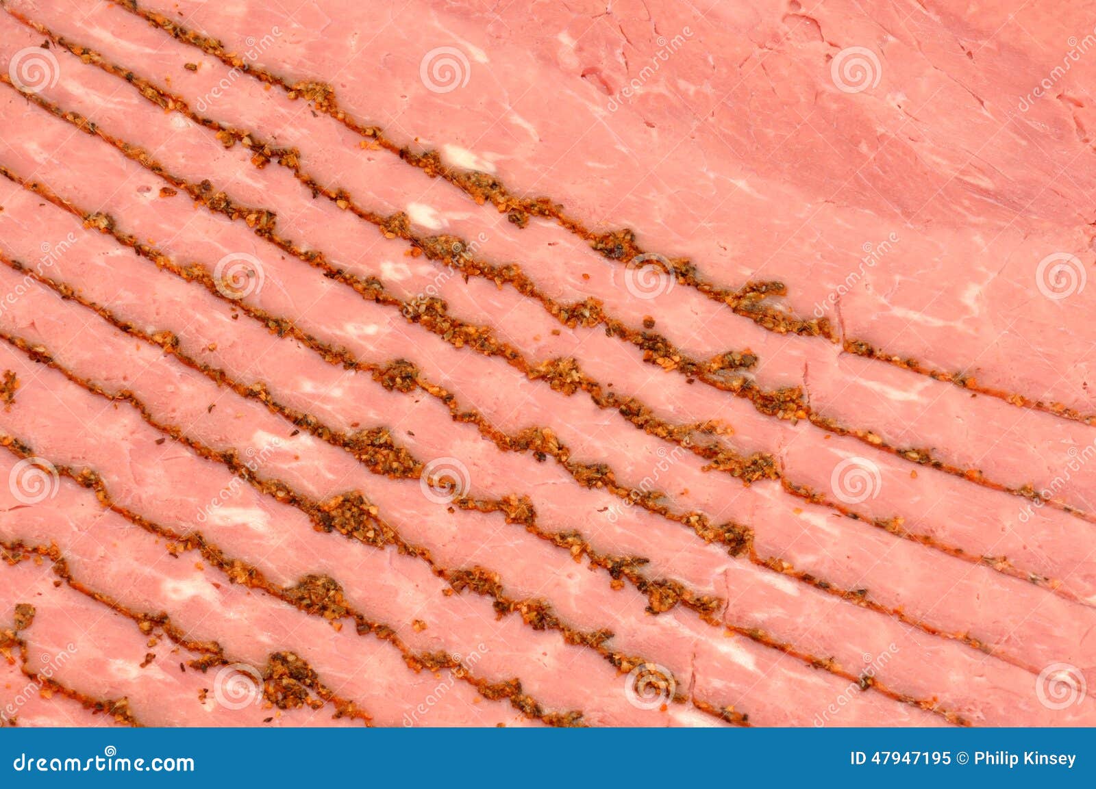 Pastrami Meat Slices stock image. Image of food, pepper 47947195