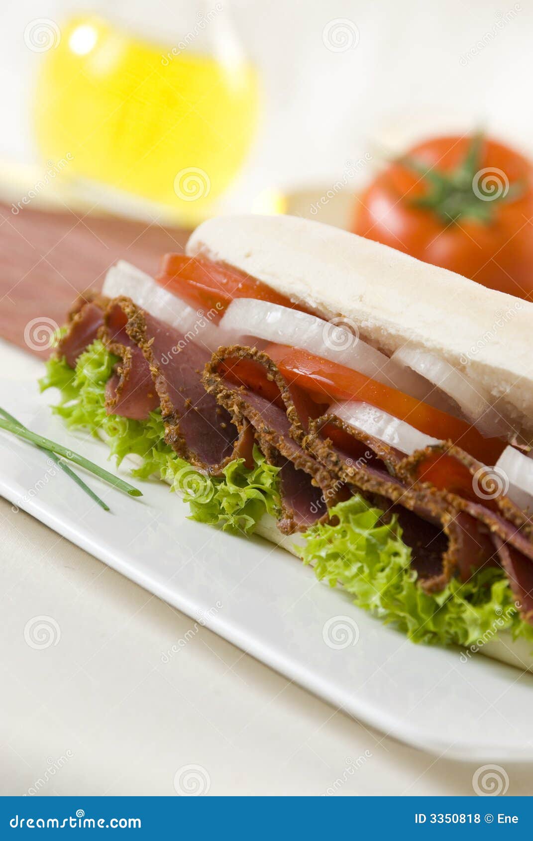 Pastrami sandwich stock photo. Image of meal, lunch, catering 3350818