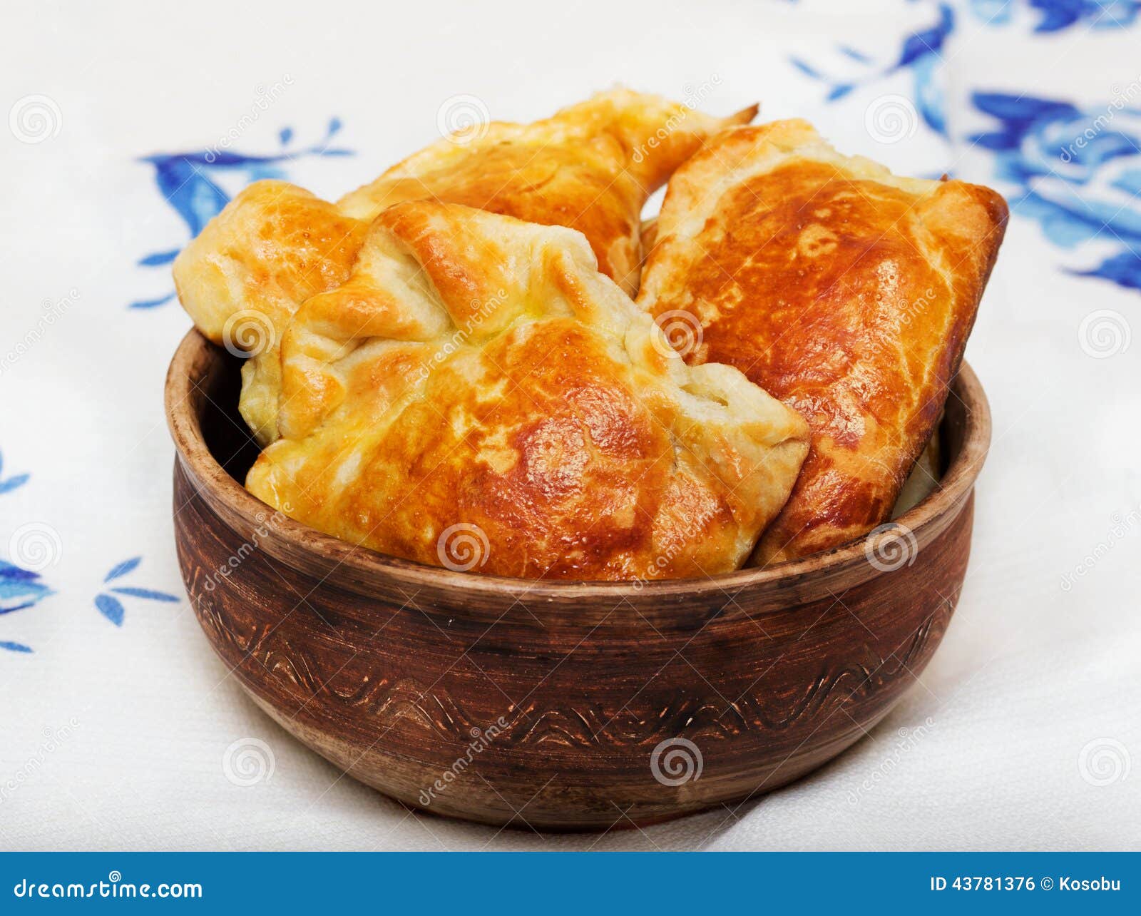 Pastries in a ceramic bowl stock photo. Image of patty 43781376