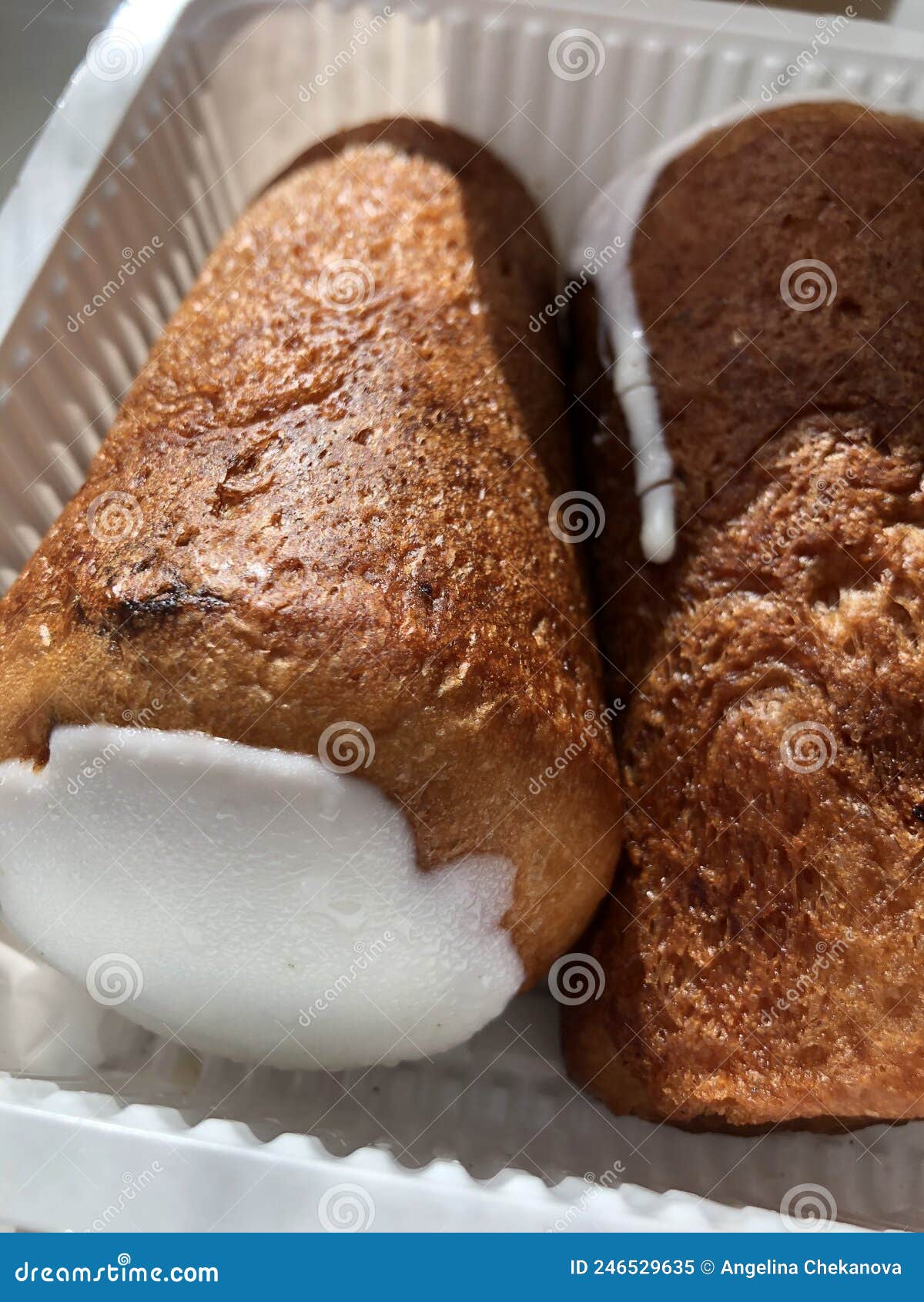 Pastries with Vanilla Glaze, Rum and Raisins Stock Image Image of