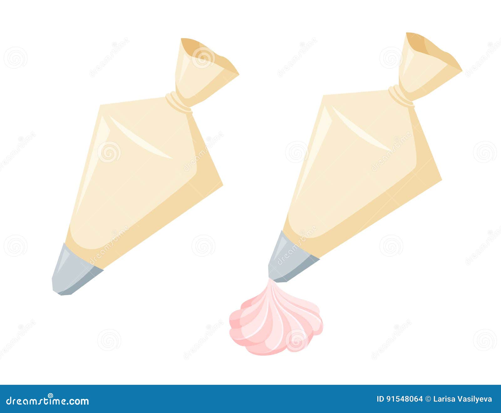 Pastry bag with cream stock vector. Illustration of decoration 91548064