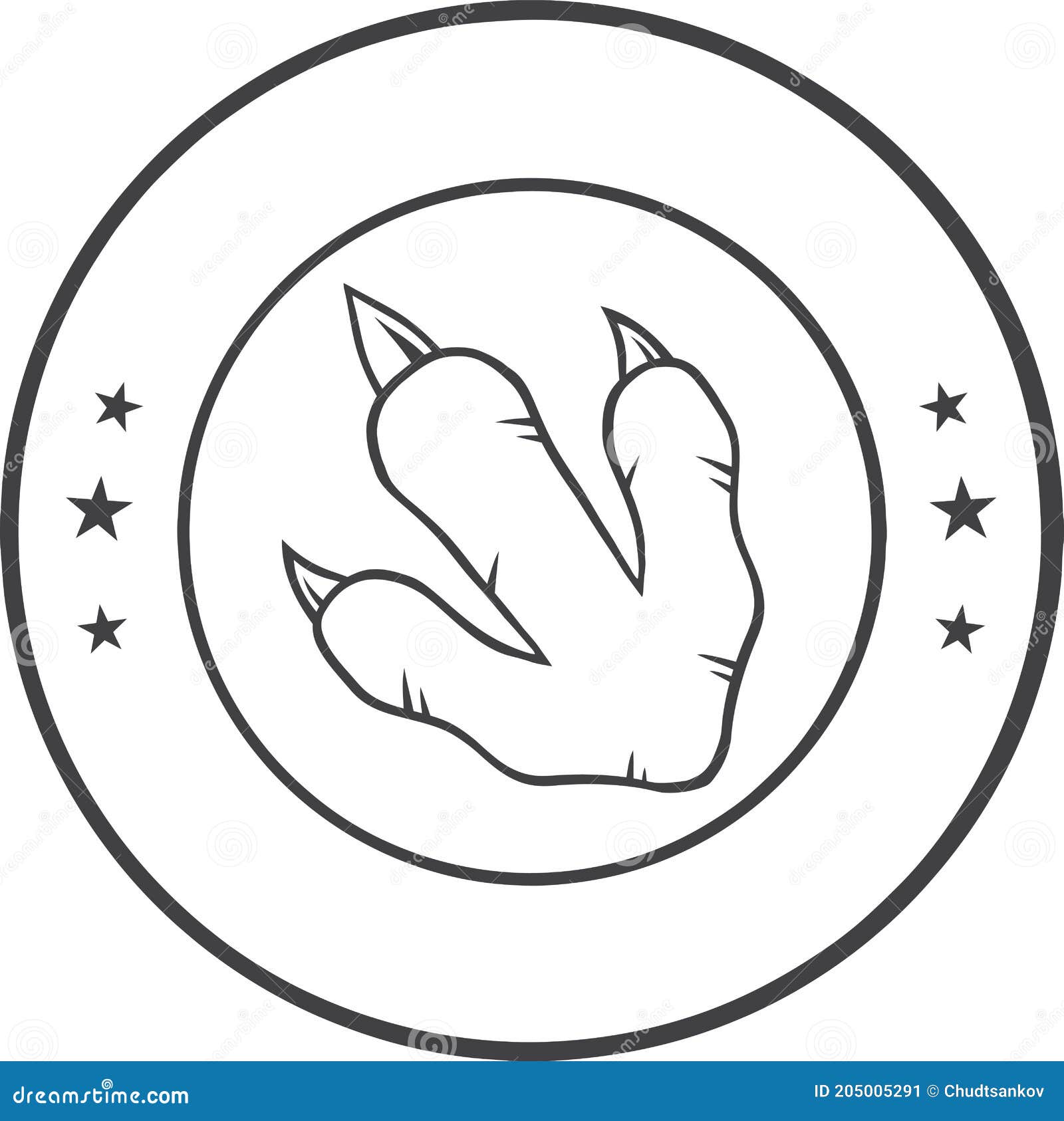 Pata De Dinosaurio Blanco Y Negro Con Garras Círculo Logotipo Diseño Stock  de ilustración - Ilustración de pata, historieta: 205005291