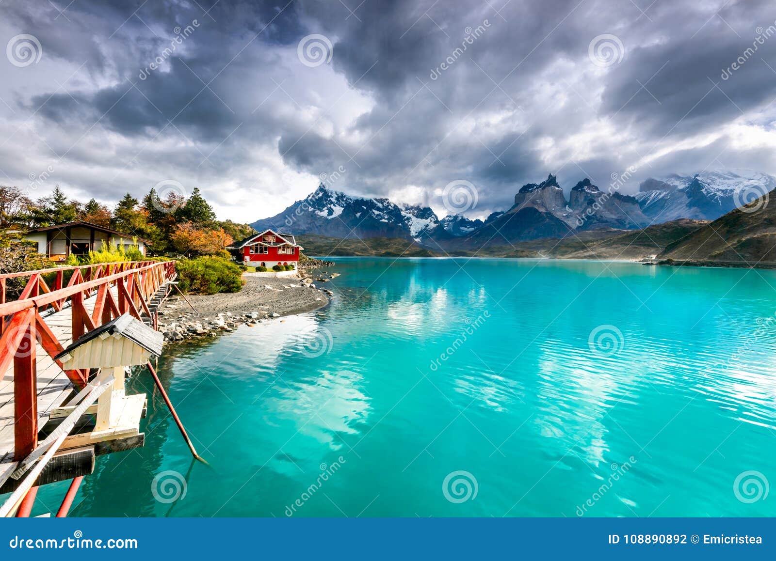 pehoe lake, torres del paine, patagonia, chile