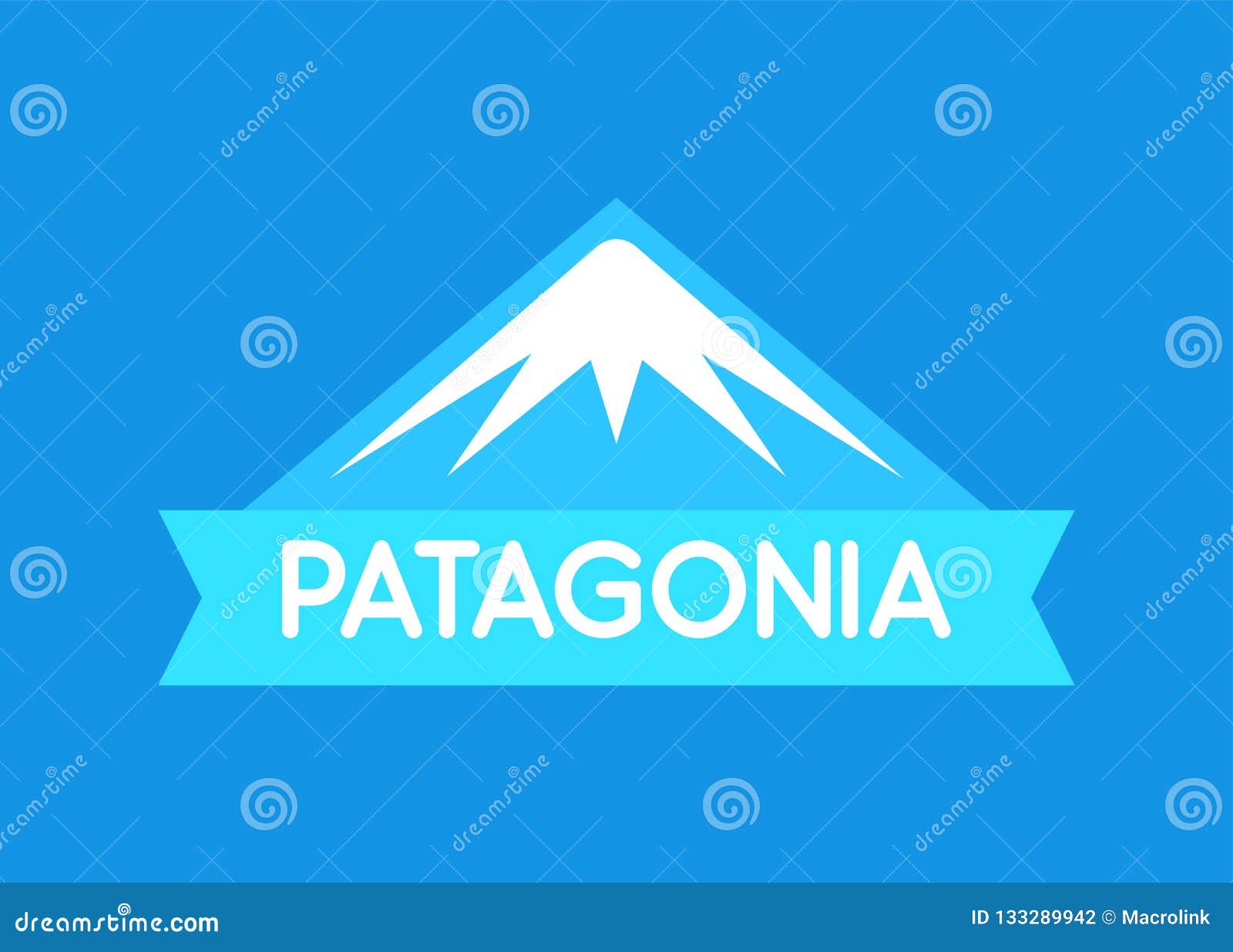 Patagonia, Vector Emblem in Blue Color of South American Patagonia ...