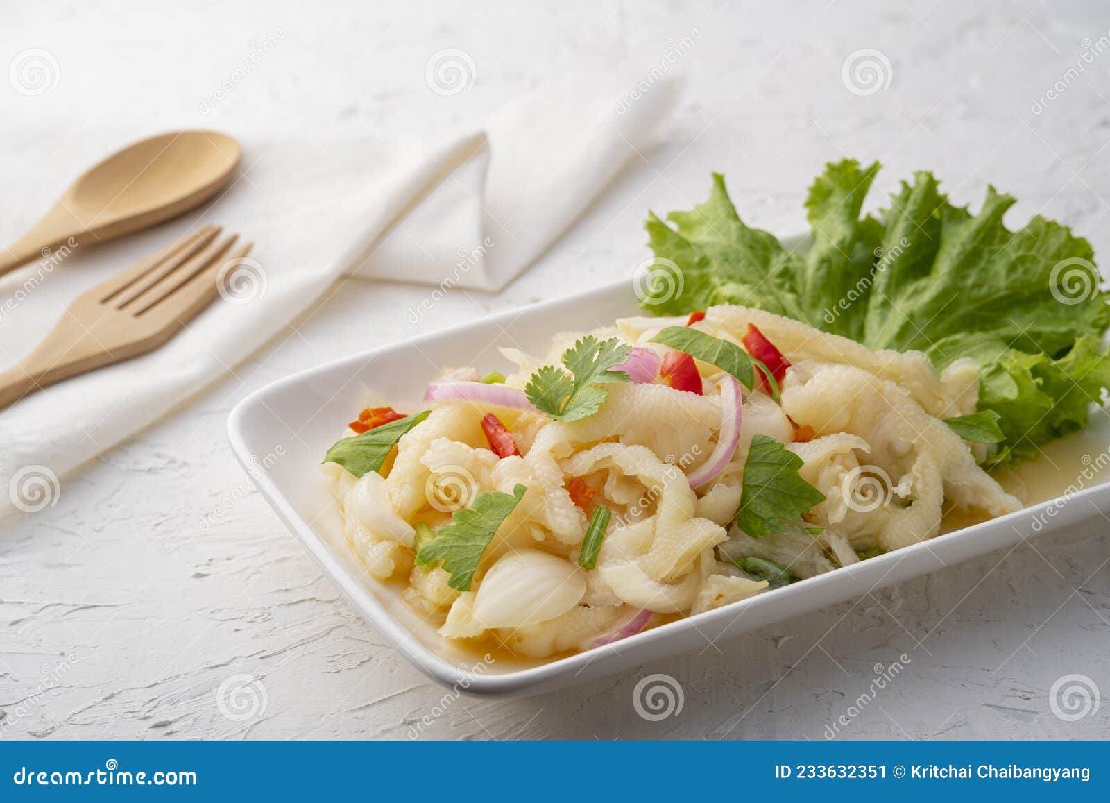 Patas De Pollo Ensalada Picante Estilo Thai Comida Imagen de archivo