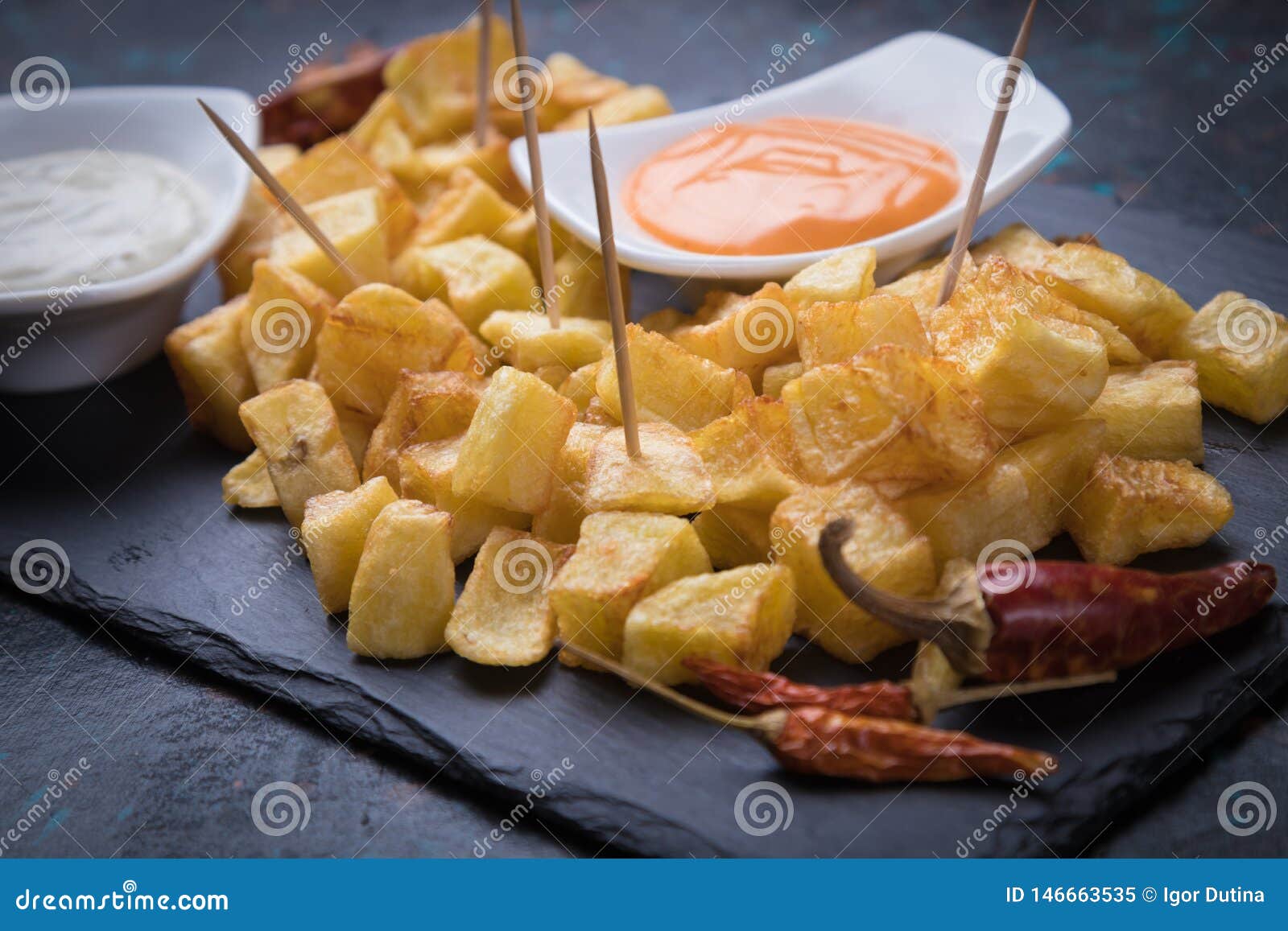patatas bravas, spanish fried potato