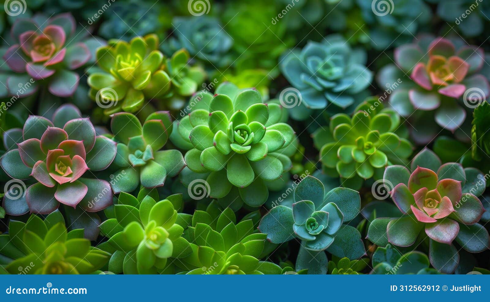 a patch of plants each with their own unique phyllotaxis pattern creating a beautiful and diverse display of natural