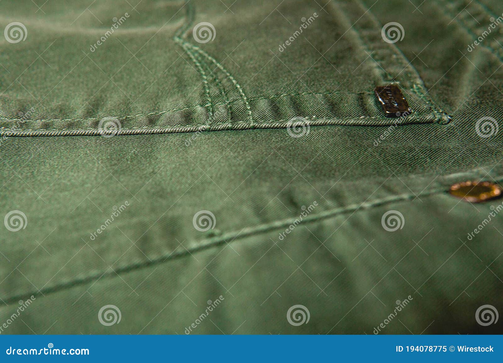 Patch Pocket of Green Jeans Stock Image - Image of jeans, jean: 194078775