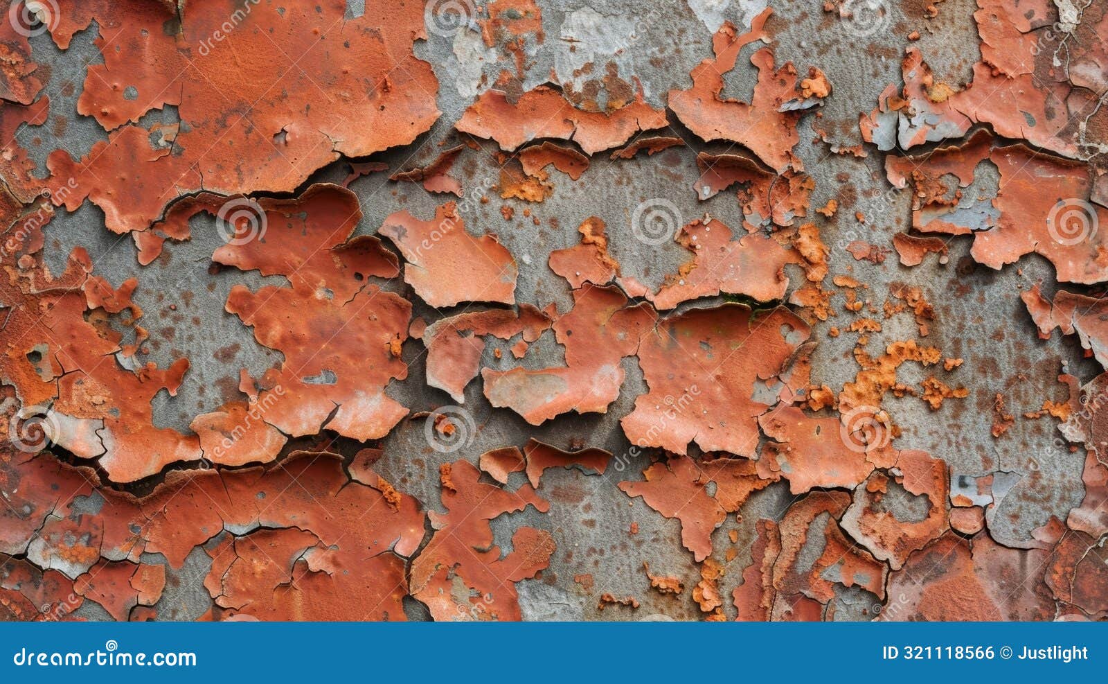 a patch of uneven and flaky paint with deep crevices and exposed grooves