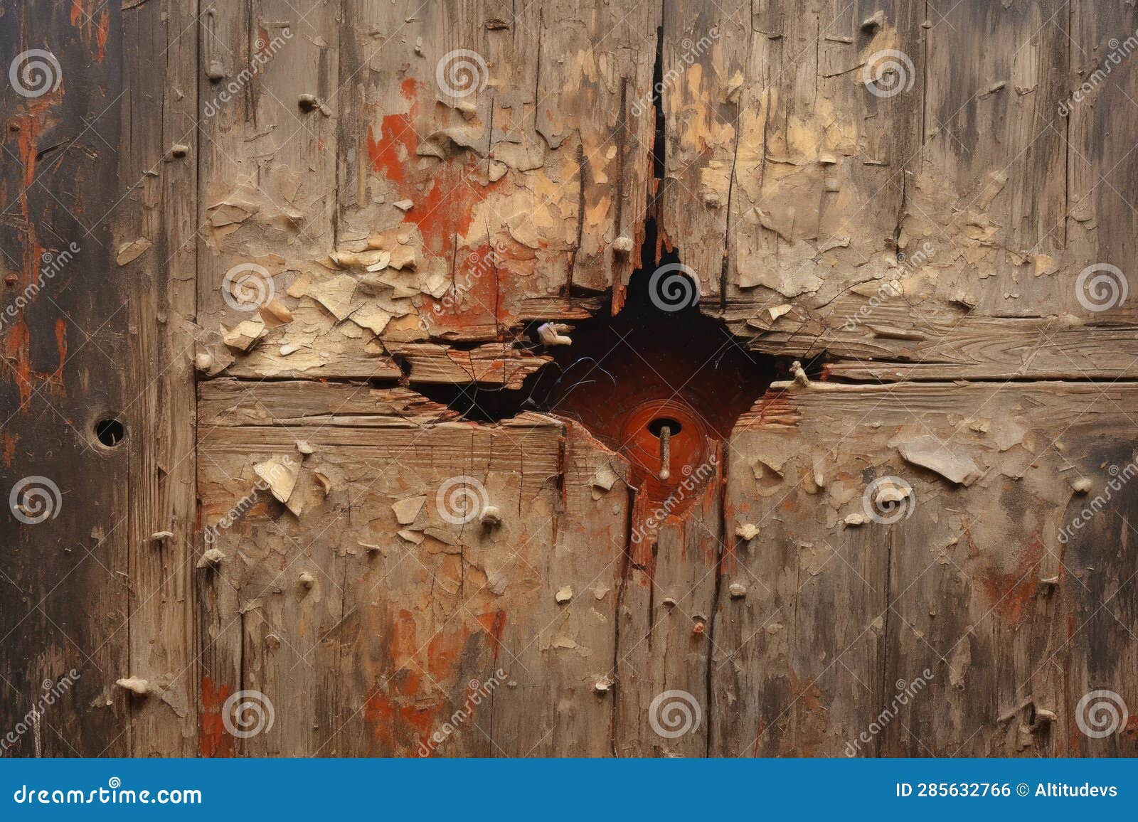 Patching a Hole in a Wooden Door Stock Photo Image of carpentry