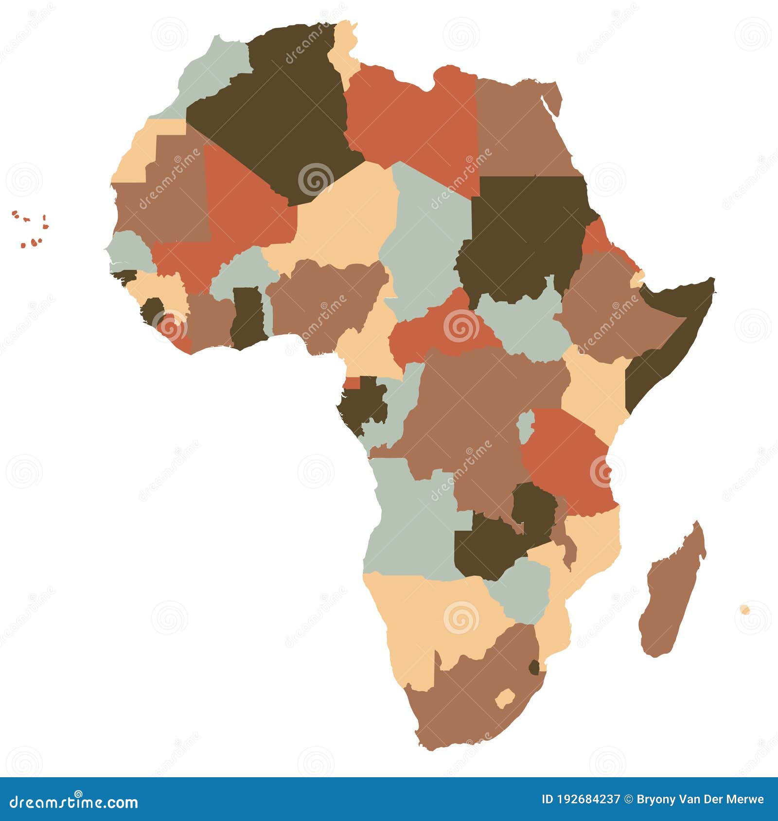 African Countries In Shape Of The Continent Stock Image CartoonDealer