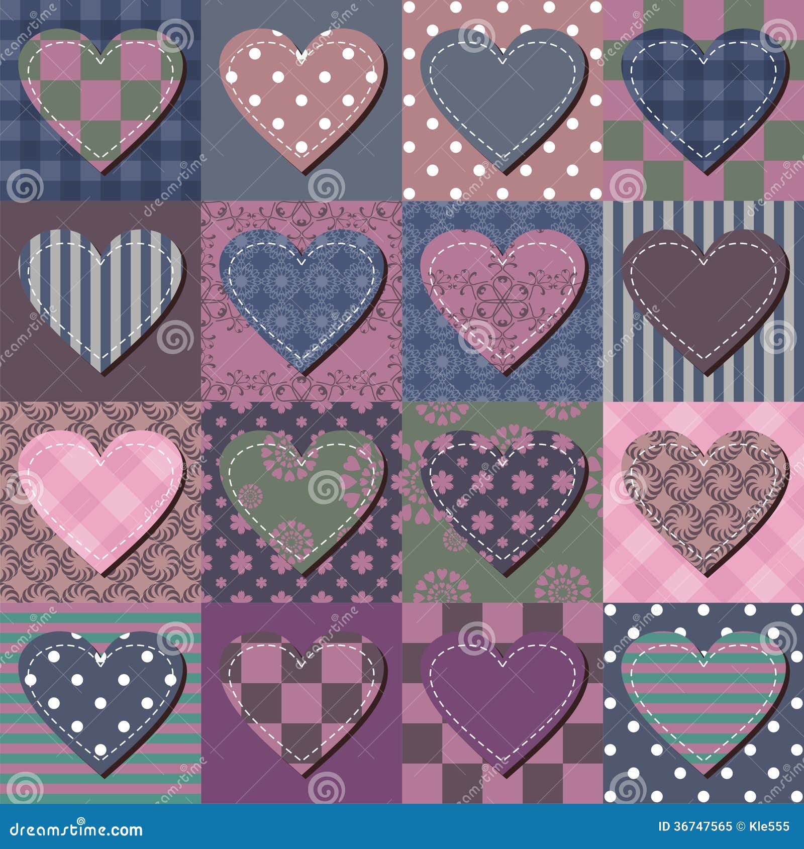 Craft Patch background. Different patterns