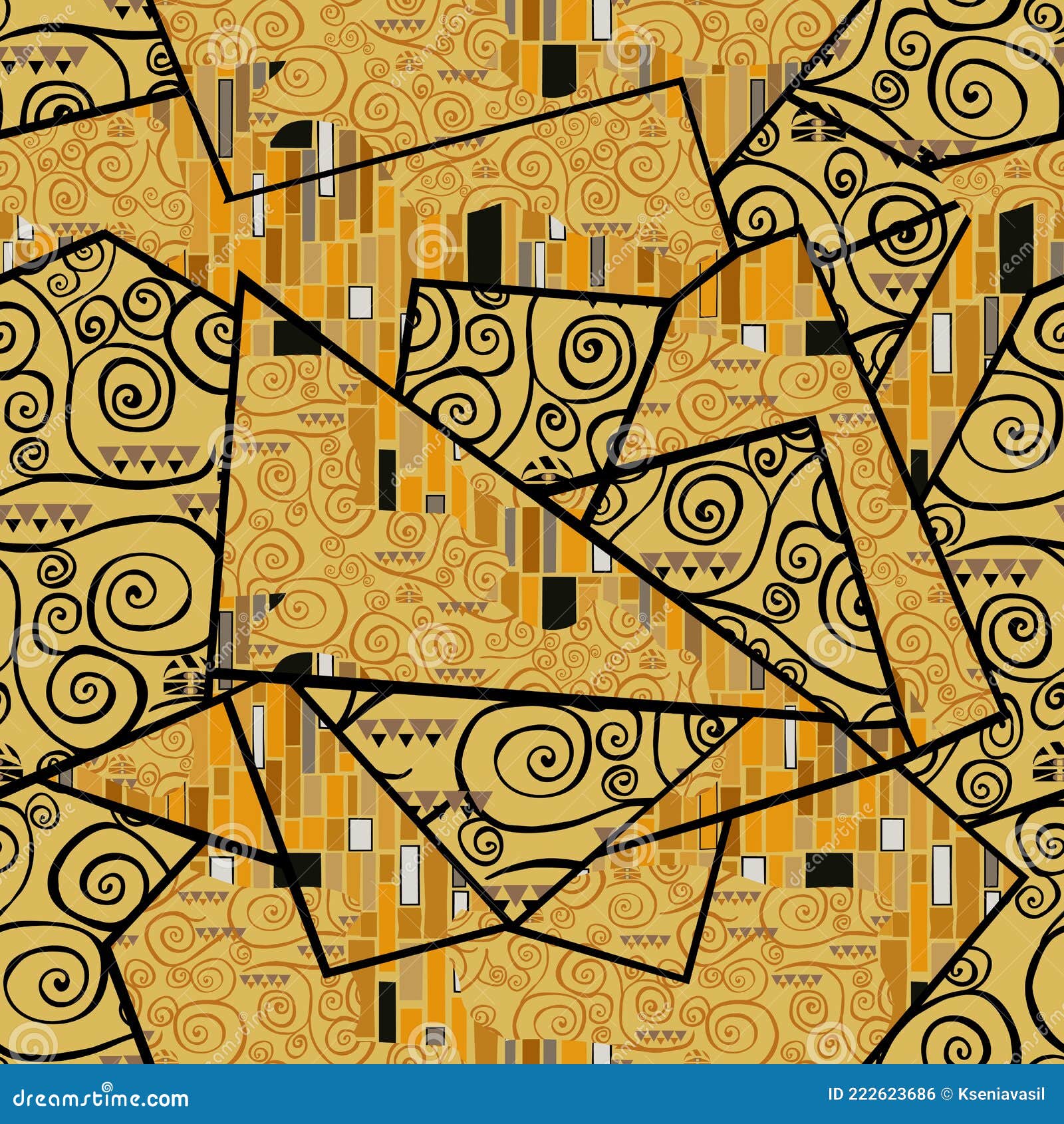 patchwork seamless pattern klimt