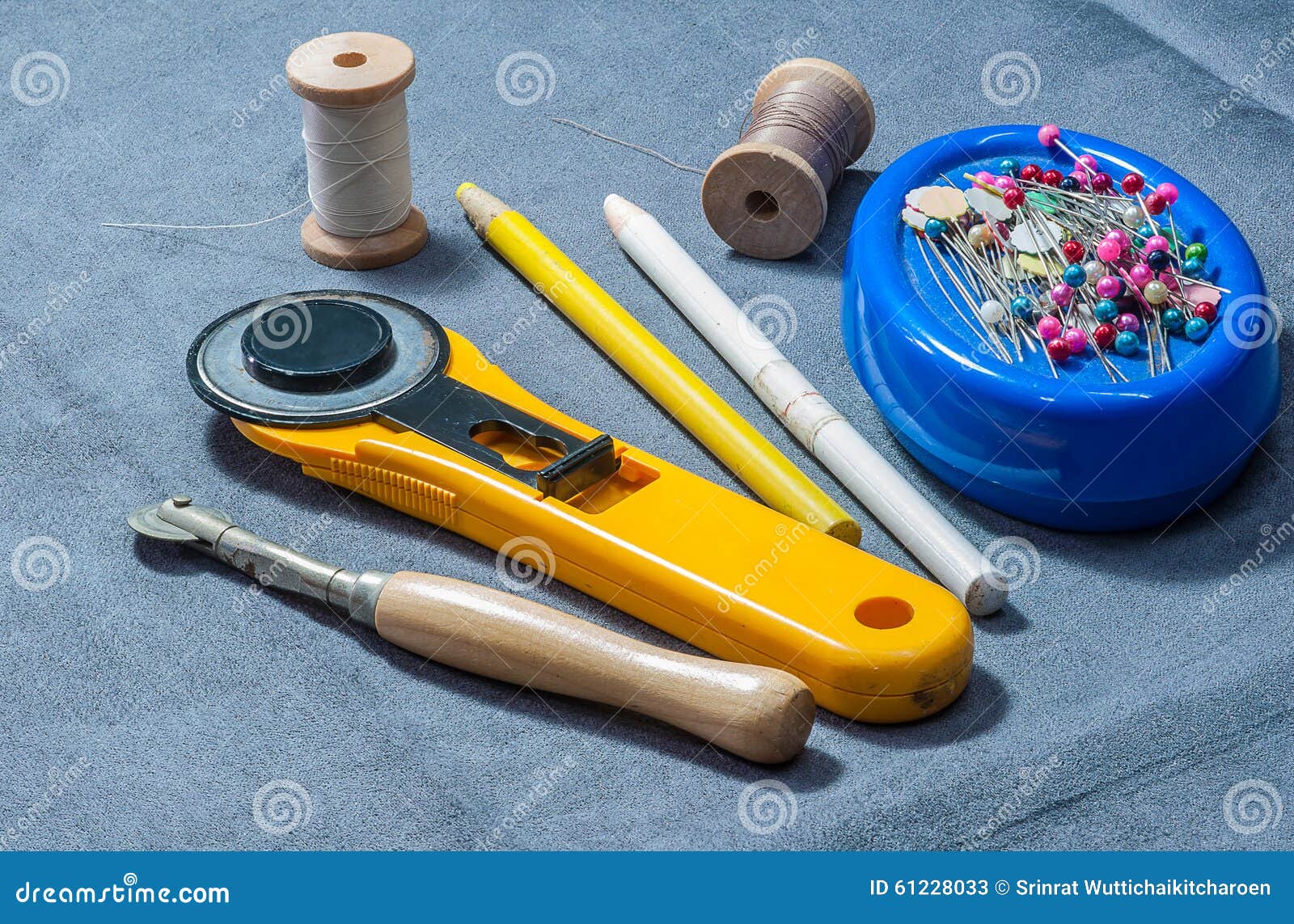 Patchwork sewing tools stock image. Image of fabric, hobby 61228033