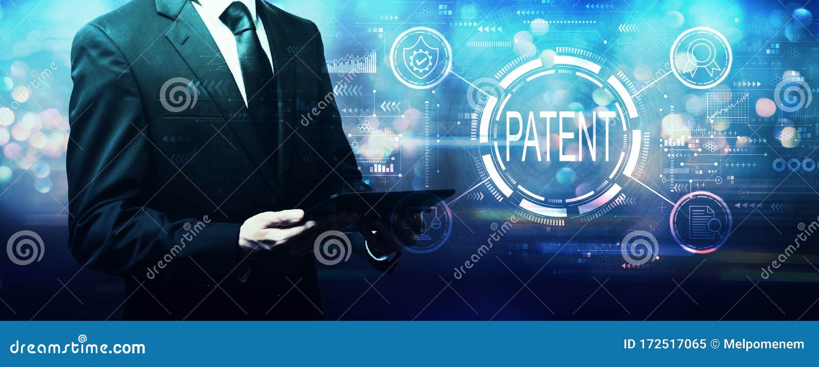 patent concept with businessman
