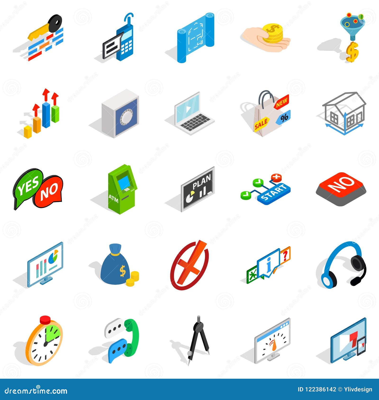 Patent Icons Set Isometric Style Stock Vector Illustration Of