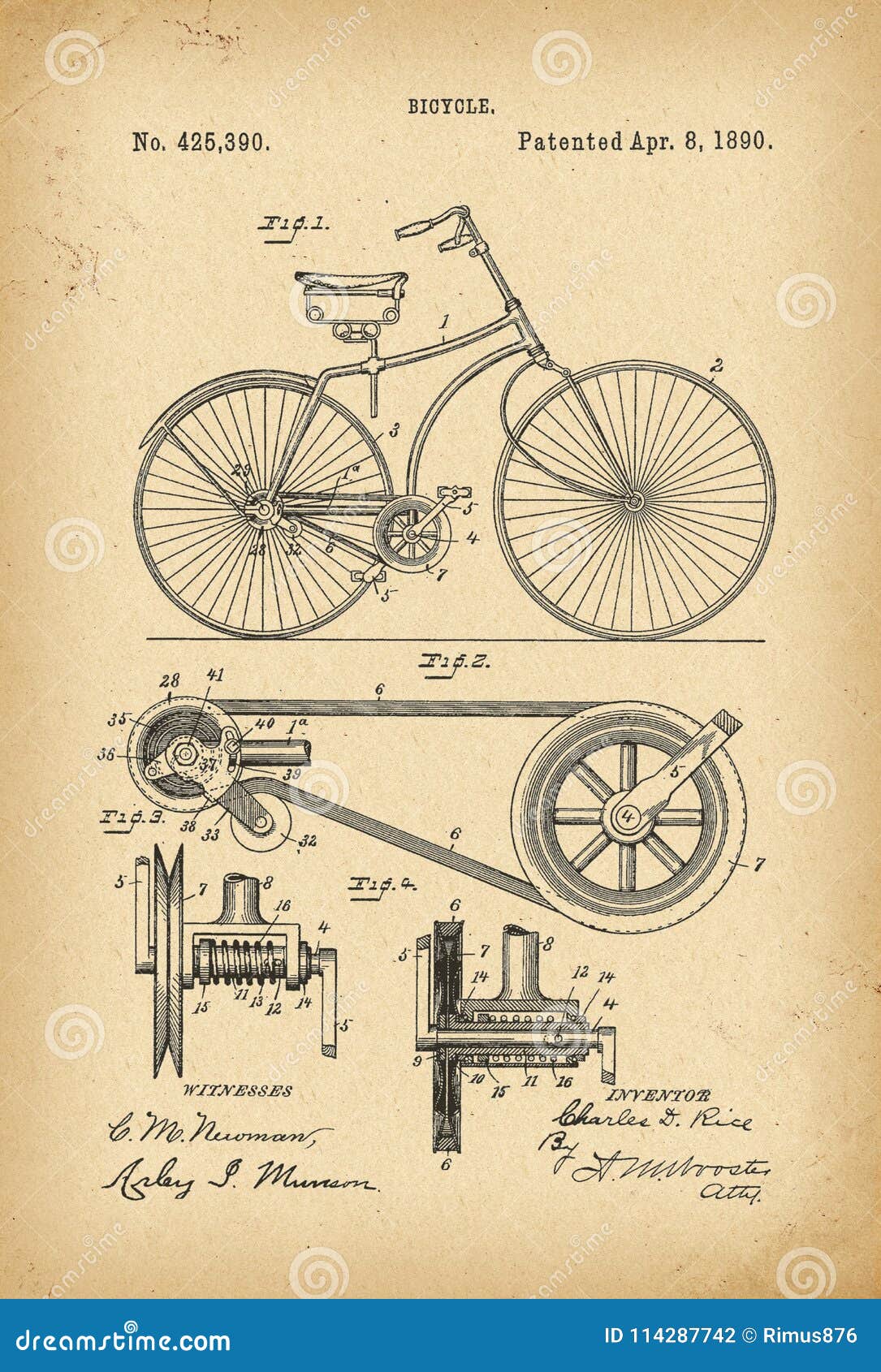 1890 patent velocipede bicycle history invention