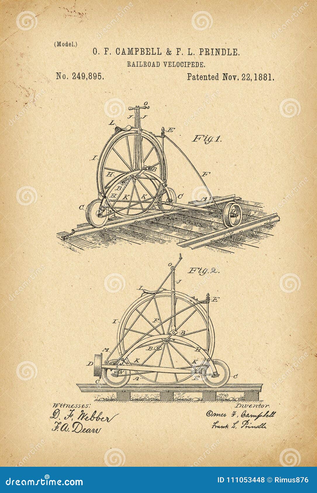 1881 patent velocipede bicycle