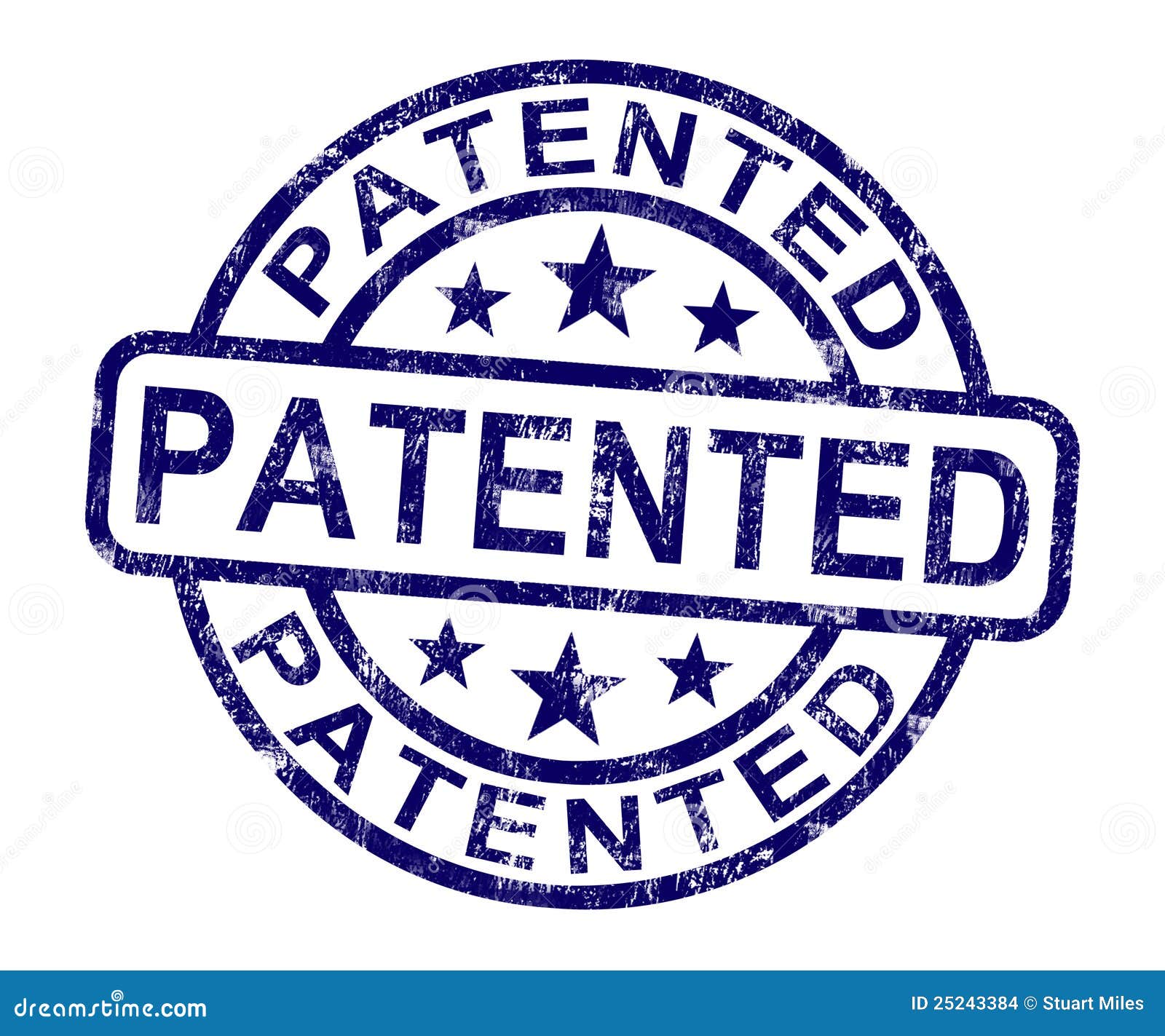 patented stamp showing registered patent or trademark