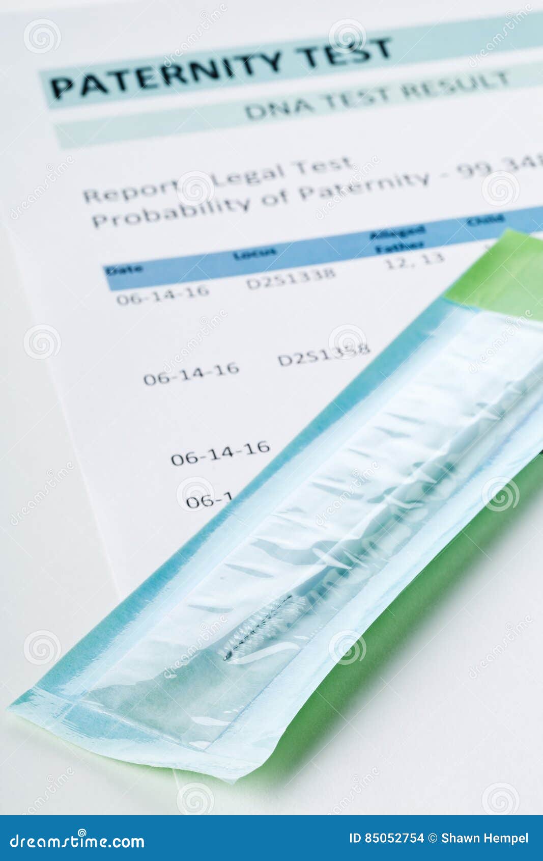 Paternity Test Result Form with Buccal Swab Stock Photo Image of
