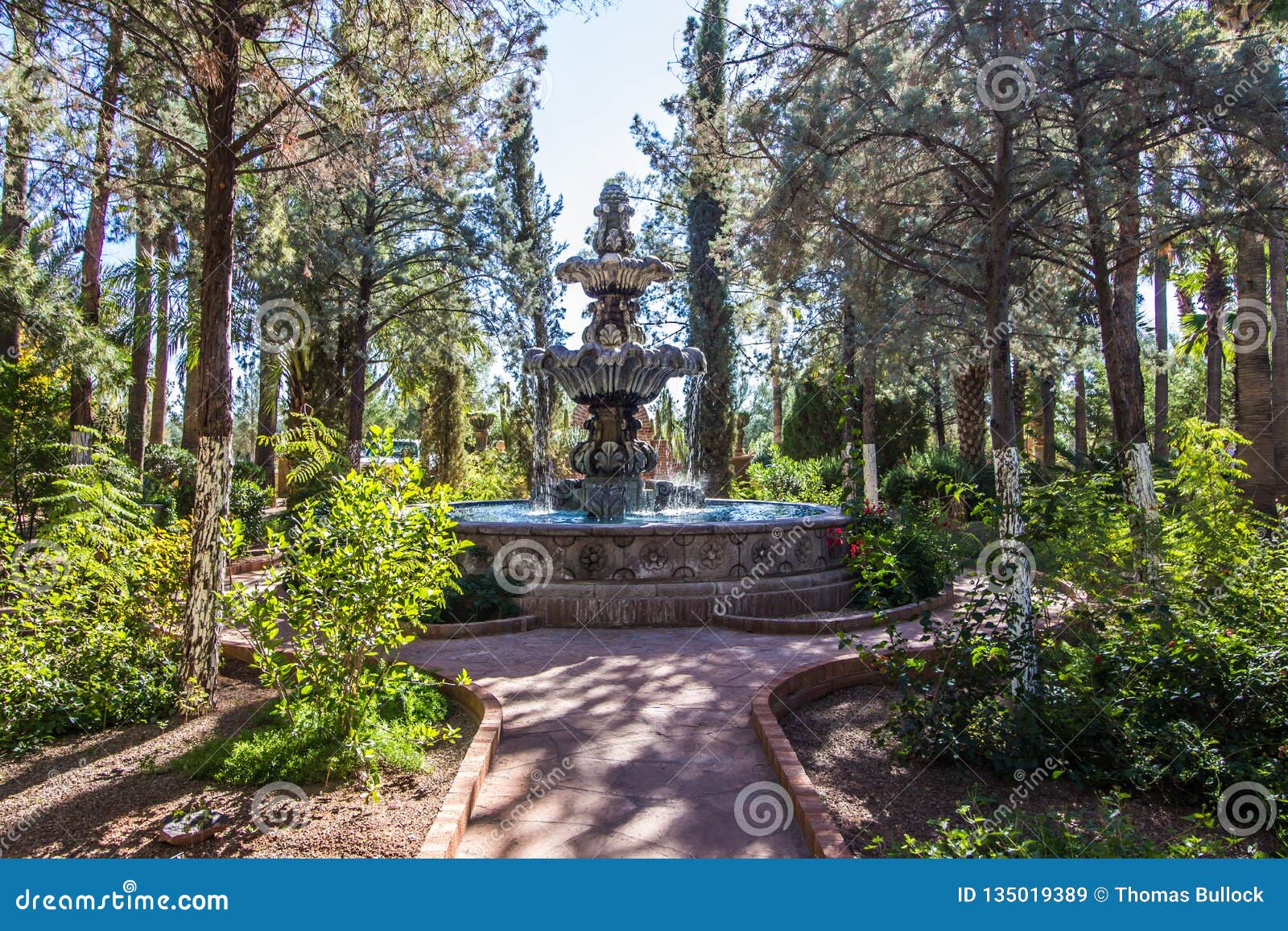 Path Leading To Fountain in Monastery Garden Stock Image - Image of