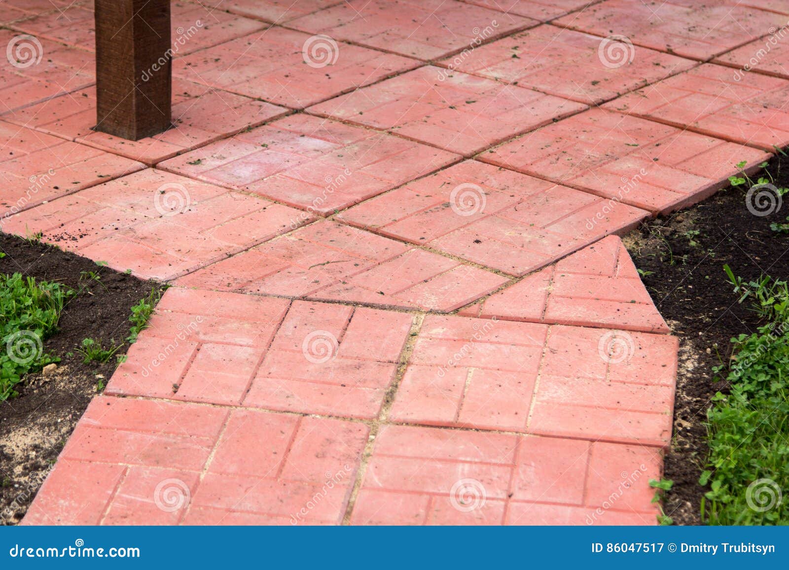 Path of Red Concrete among Ground Stock Image - Image of rock: 86047517