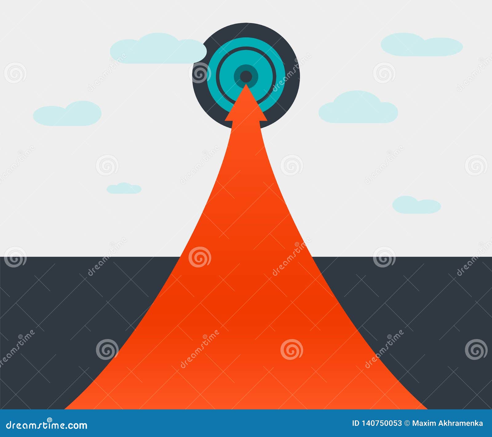 The Path To Achieving The Goal The Road Of Motivation Goes Away And Points Upwards Towards Your Goal Illustration Megapixl