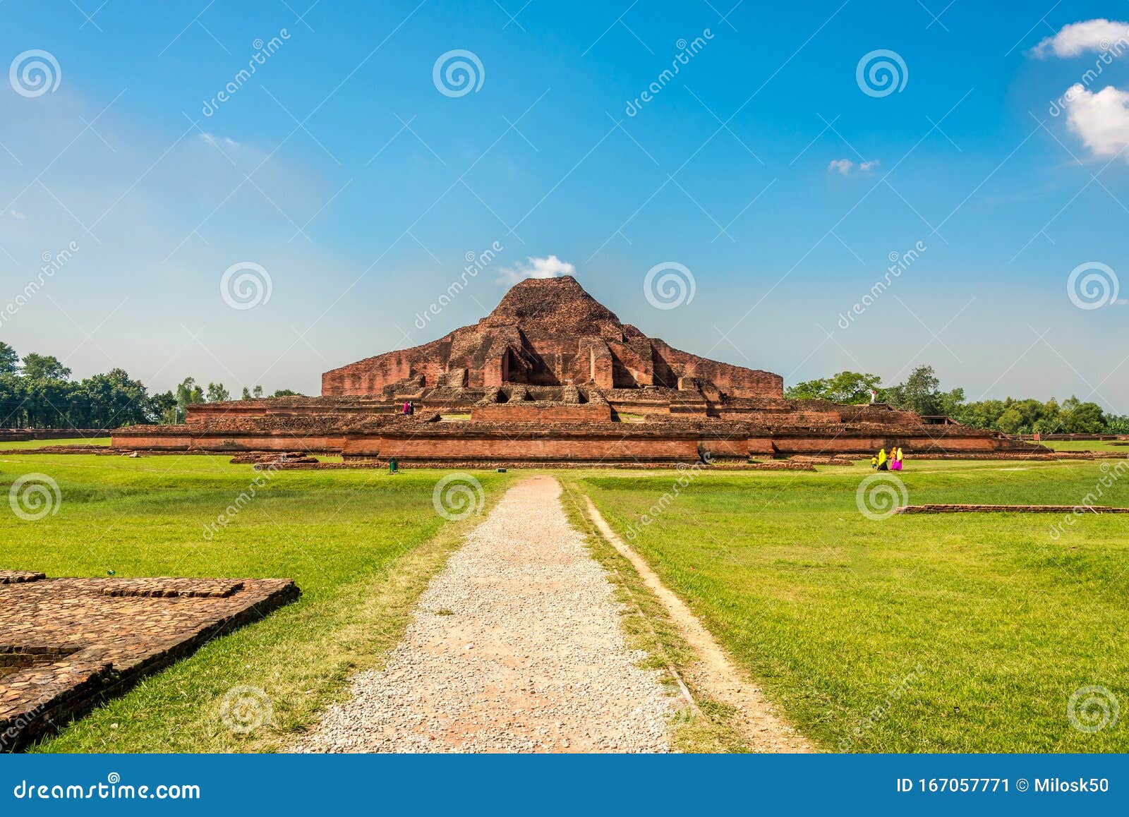 path to the ancient ruins of monastery somapura mahavihara in paharapur - bangladesh