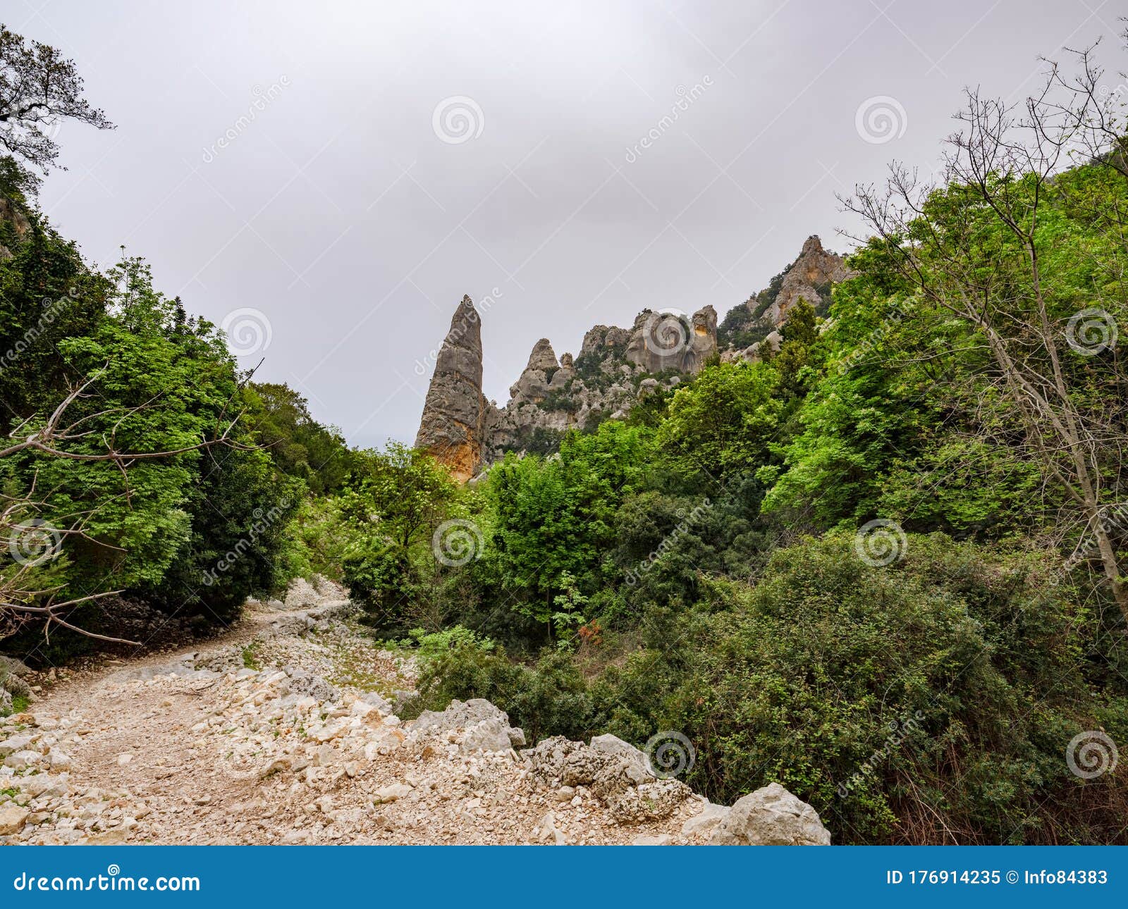 The Path To Cala Goloritze Baunei Sardinia Italy Stock Image Image Of Hill Mountain