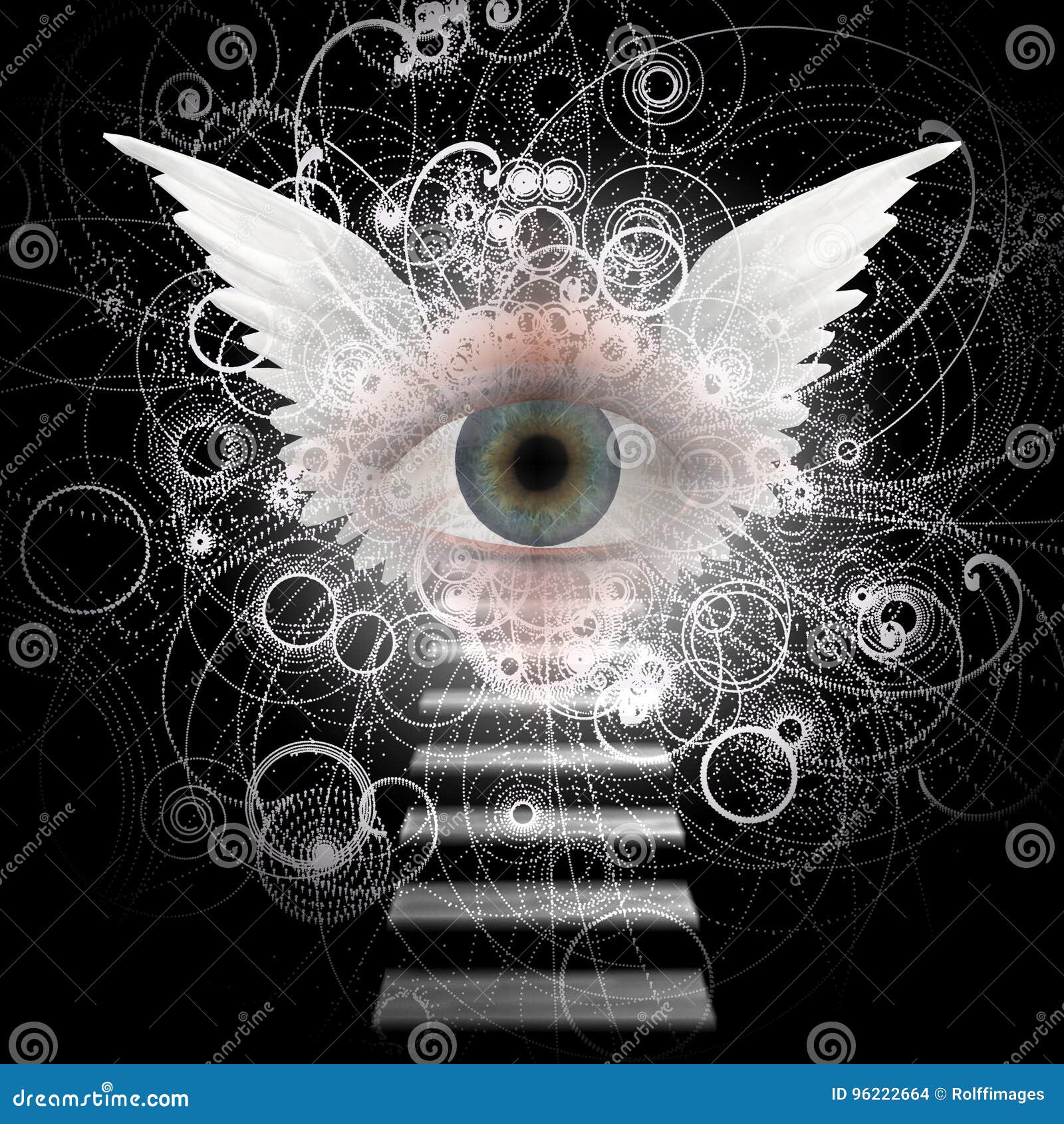 Path to powerful being stock illustration. Illustration of clouds 96222664