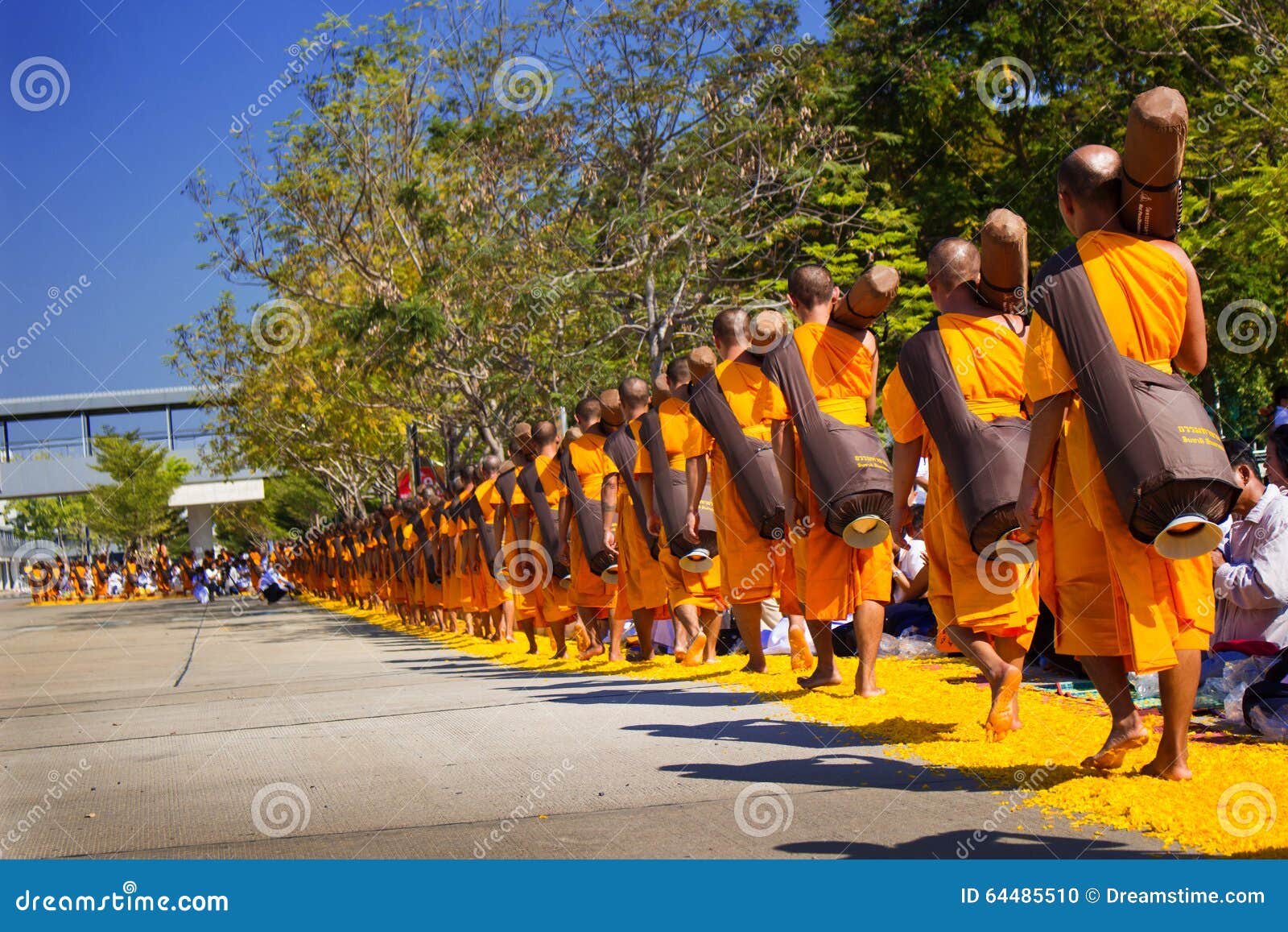 Pathum Thani Thailand January 16 1 131 Monks From Wat Phra Dhammakaya Make A Pilgrimage At Wat Phra Dhammakaya Near Bang Editorial Image Image Of Petal Pilgrim