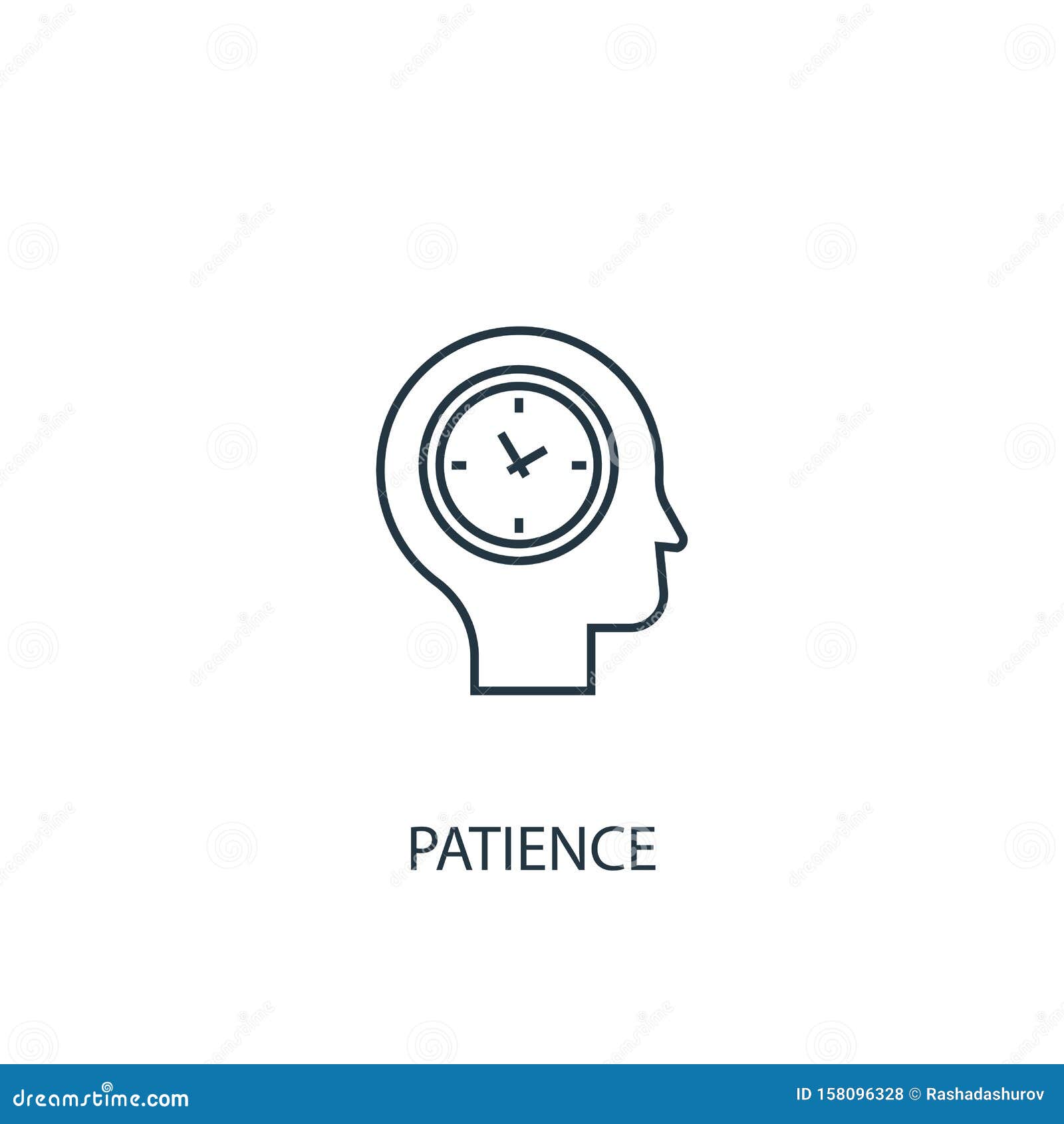 Patience Concept Line Icon. Simple Stock Vector Illustration of