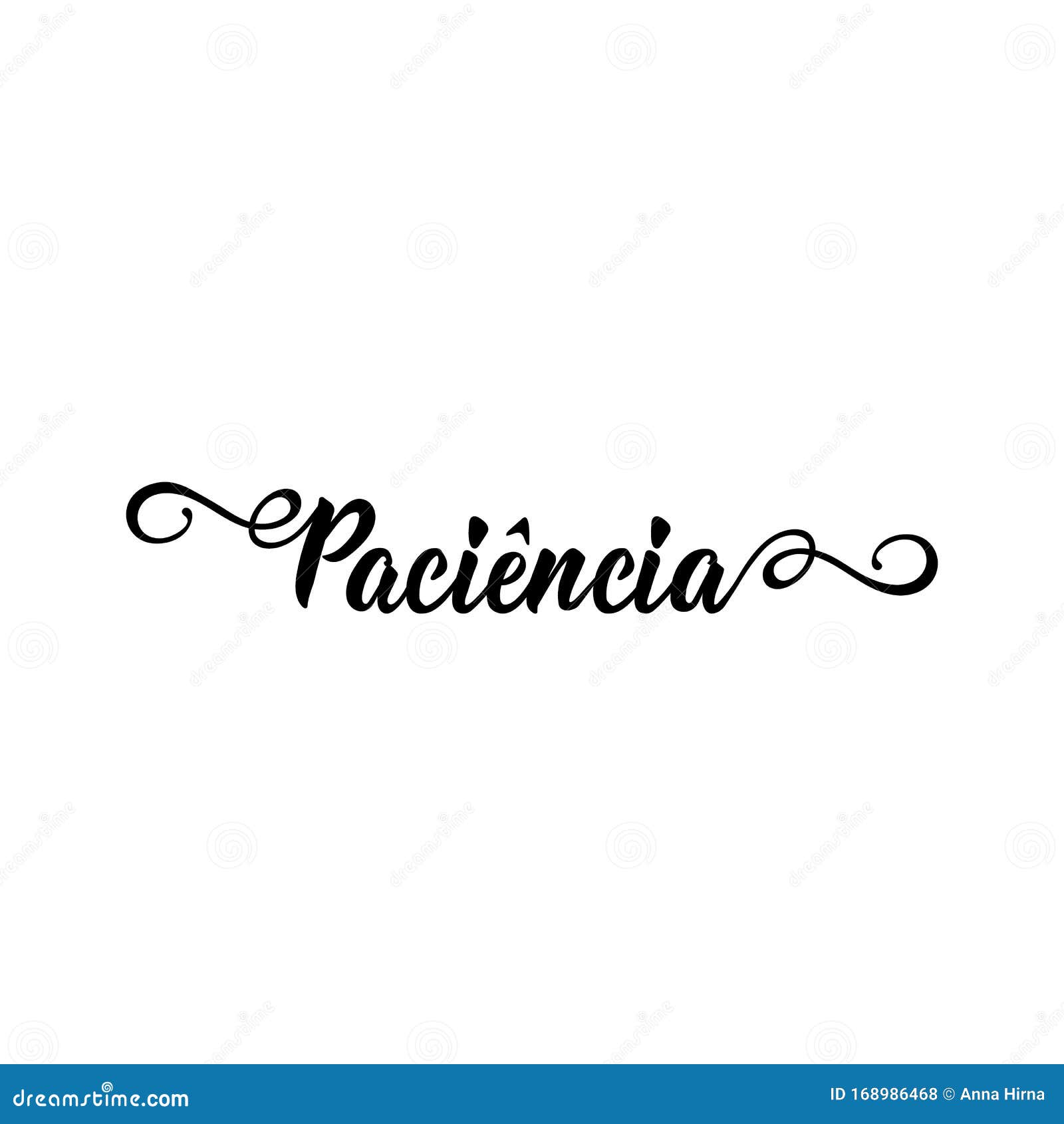 patience - in spanish. lettering. ink . modern brush calligraphy.