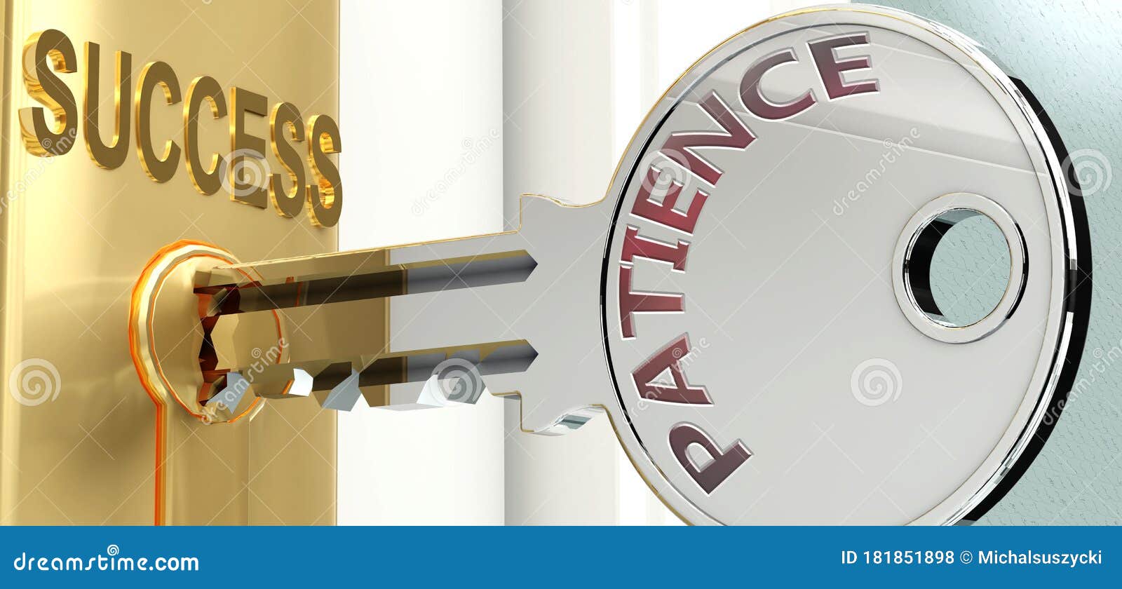 Patience and Success - Pictured As Word Patience on a Key, To Symbolize that Patience Helps Achieving Success and Prosperity in Stock Illustration - Illustration of word, analogy: 181851898