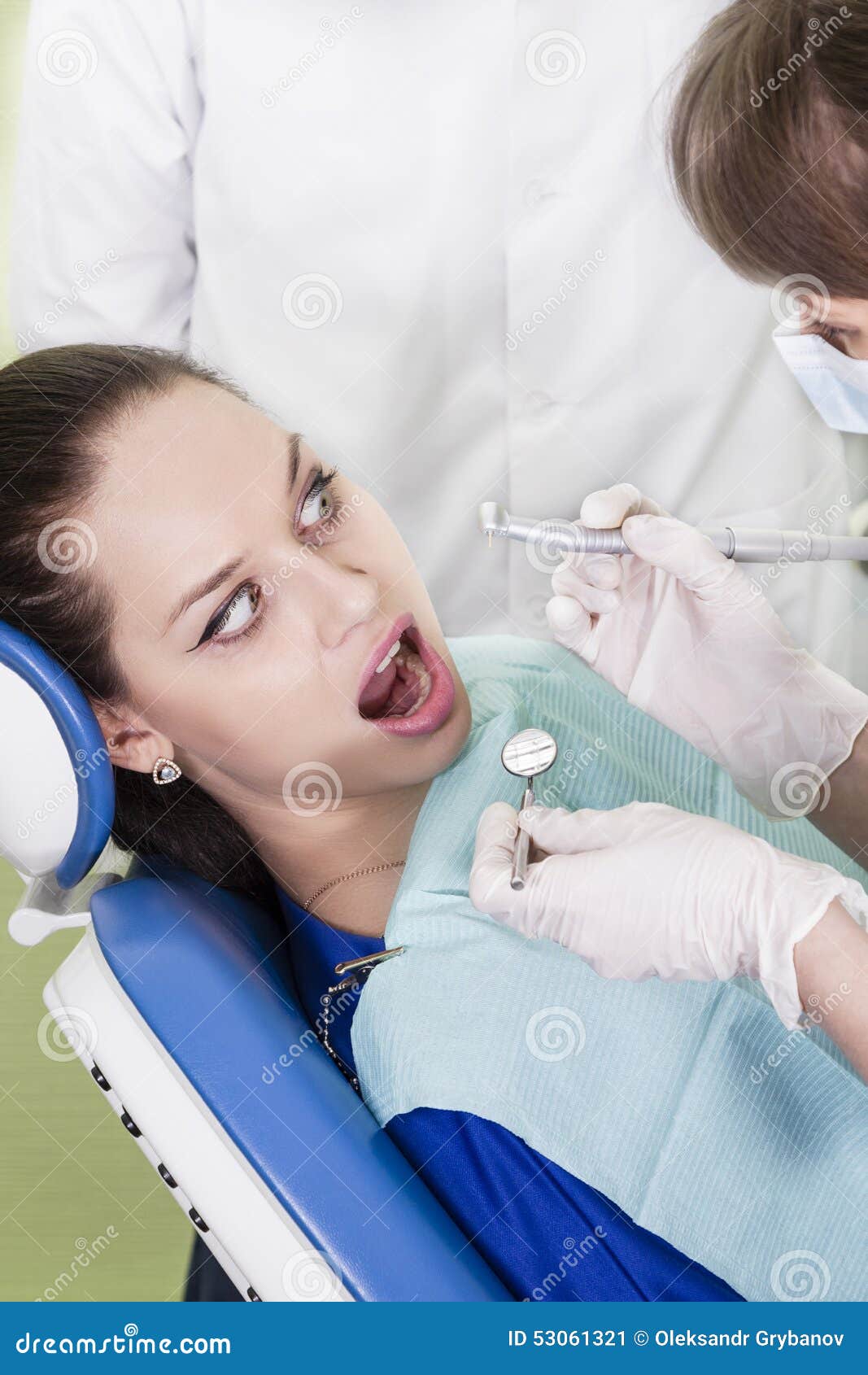 Patient is Afraid of Dentist Drill Stock Image Image of assistant