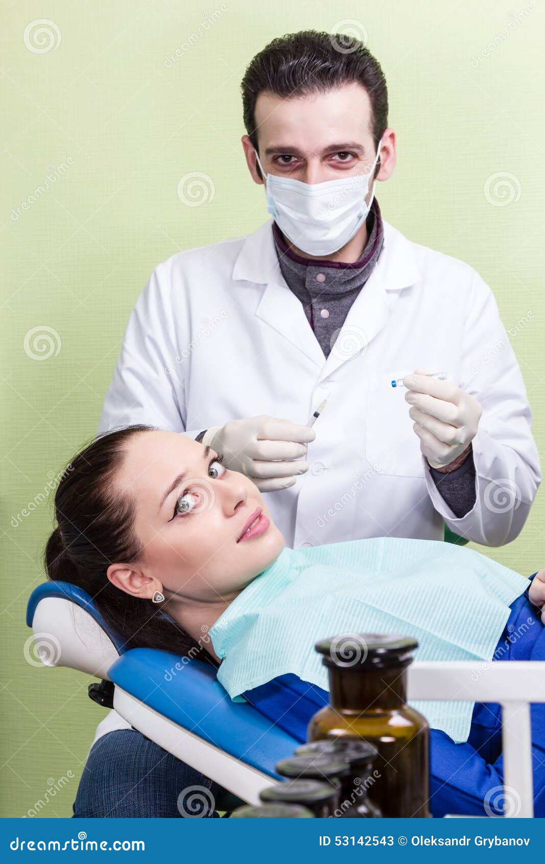 Patient Afraid the Dentist Injection Stock Image Image of frightened