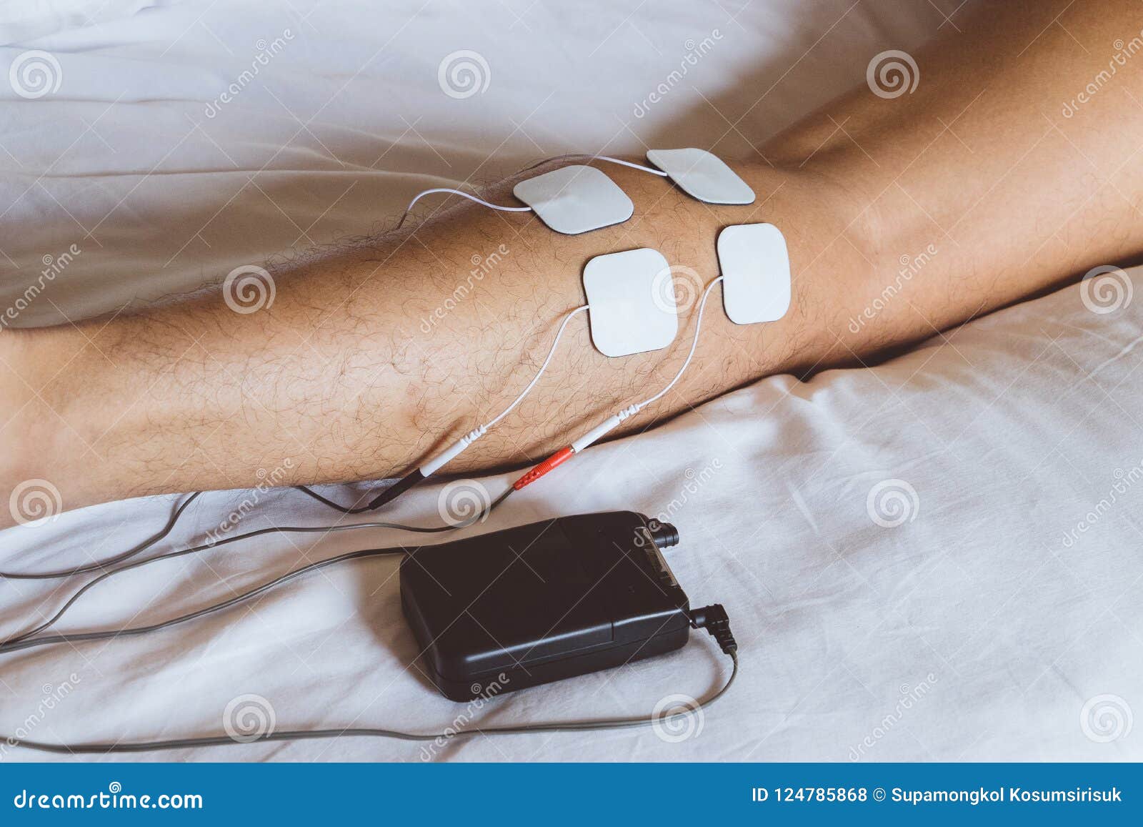 patient applying electrical stimulation