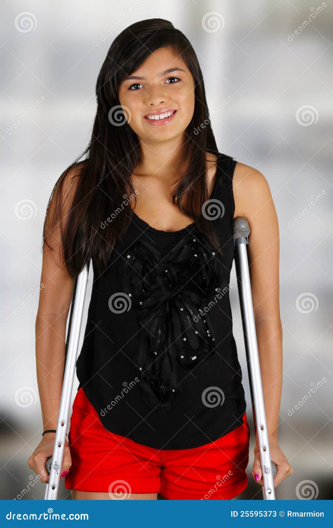 Patient on Crutches stock image. Image of female, physical 25595373