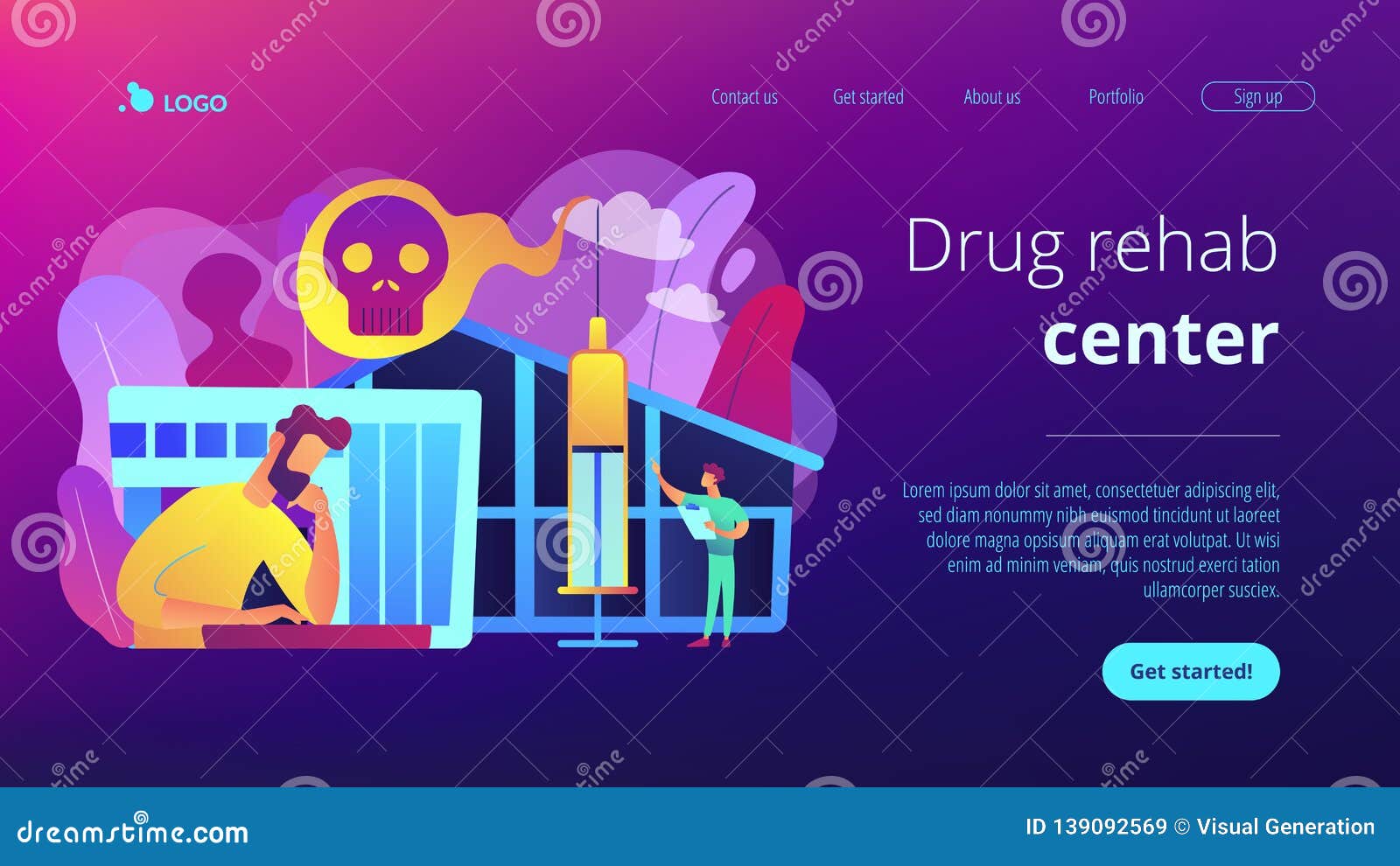Drug Rehab Center App Interface Template Vector Illustration drug-rehab-center-app-interface-template-vector-illustration