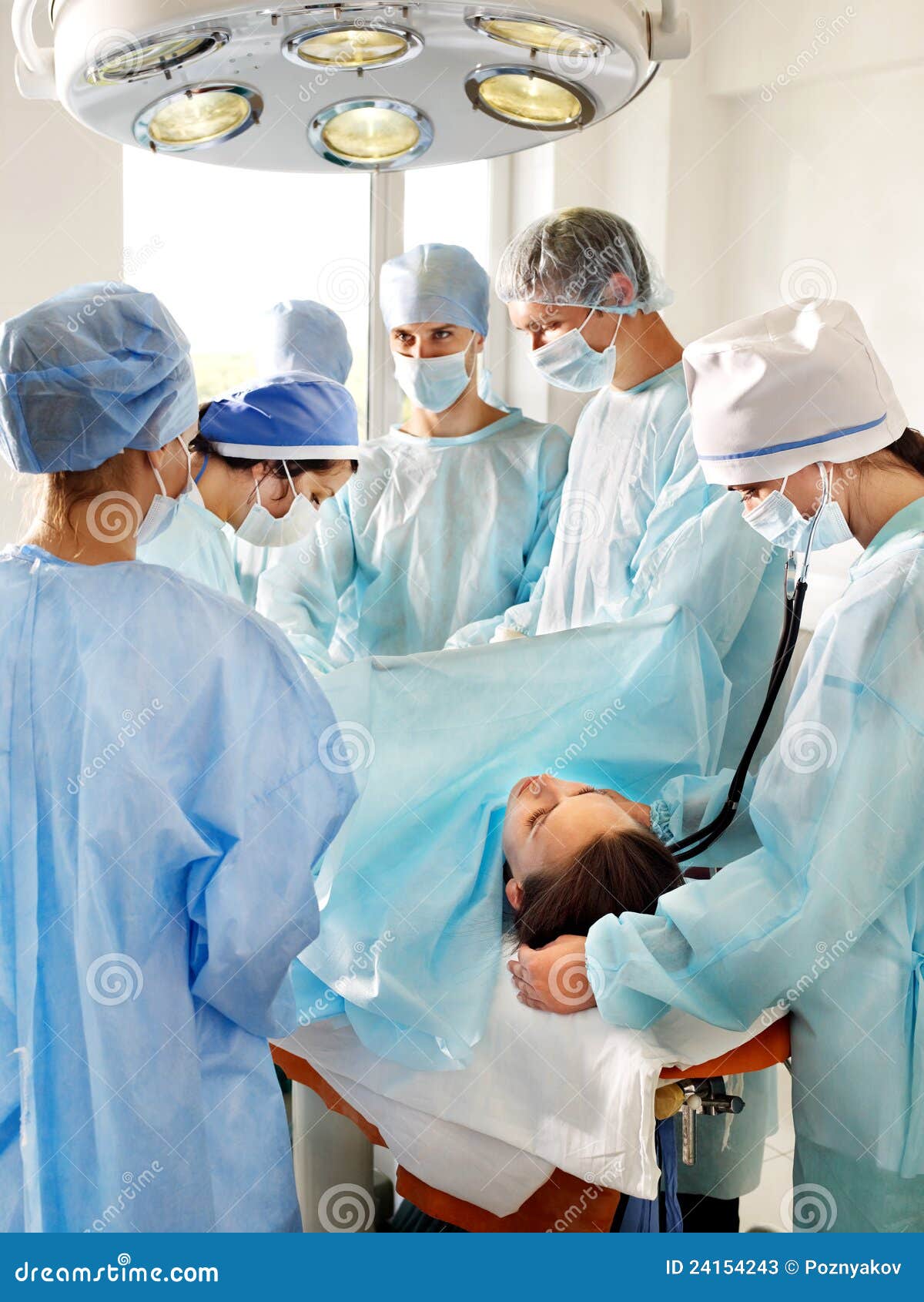 Patient on Gurney in Operating Room. Stock Image Image of instrument