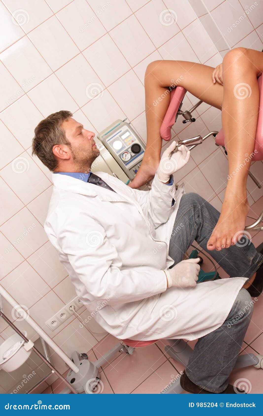 Forced Gyno Porn - Patient at Gynecologist Examination Stock Photo - Image of male, health:  985204