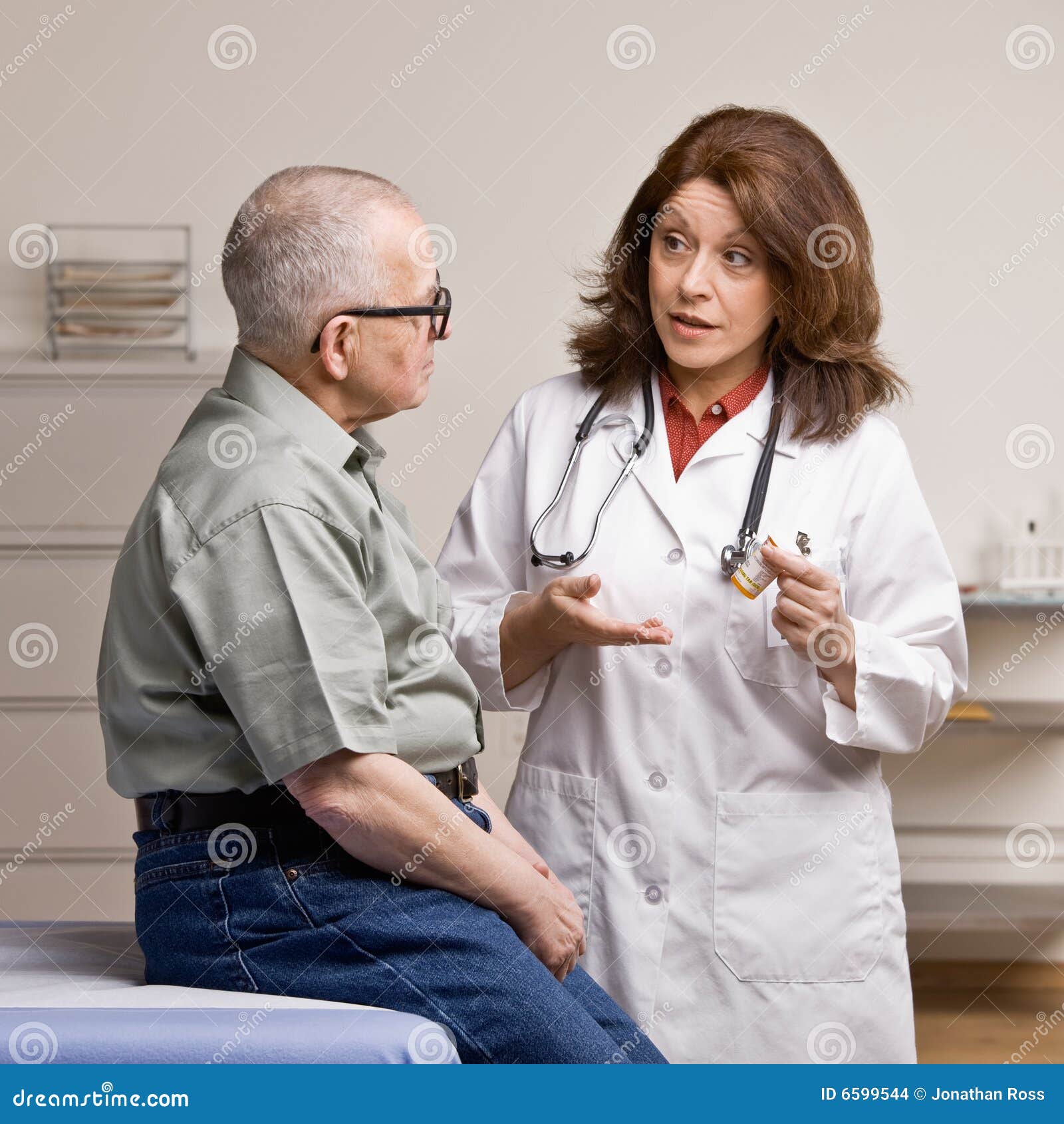 patient listening to doctor explain prescription