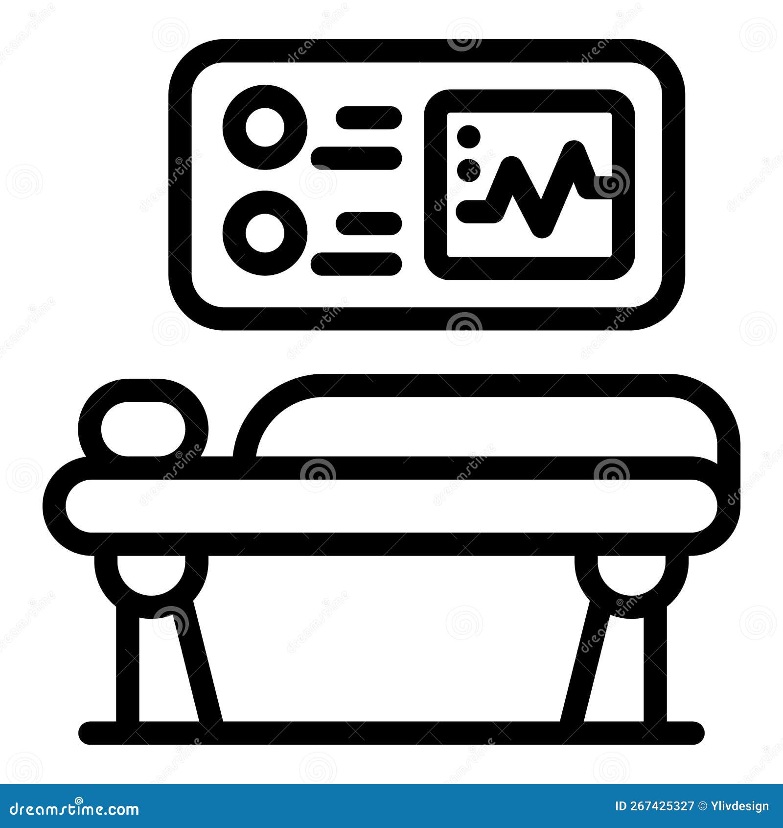 Patient operation bed icon outline vector. Hospital room
