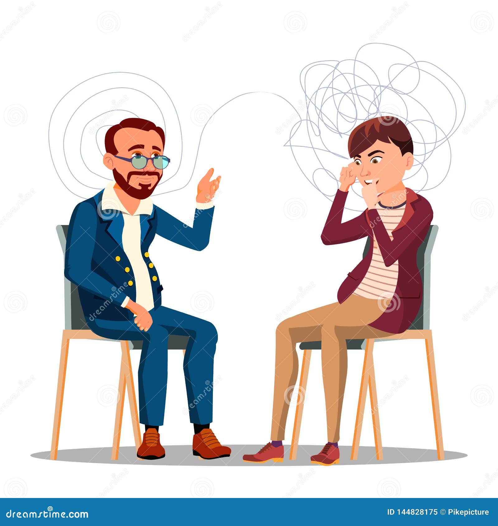 Patient at Psychiatry Counseling, Psychotherapy Cartoon Character Stock  Vector - Illustration of isolated, poster: 144828175