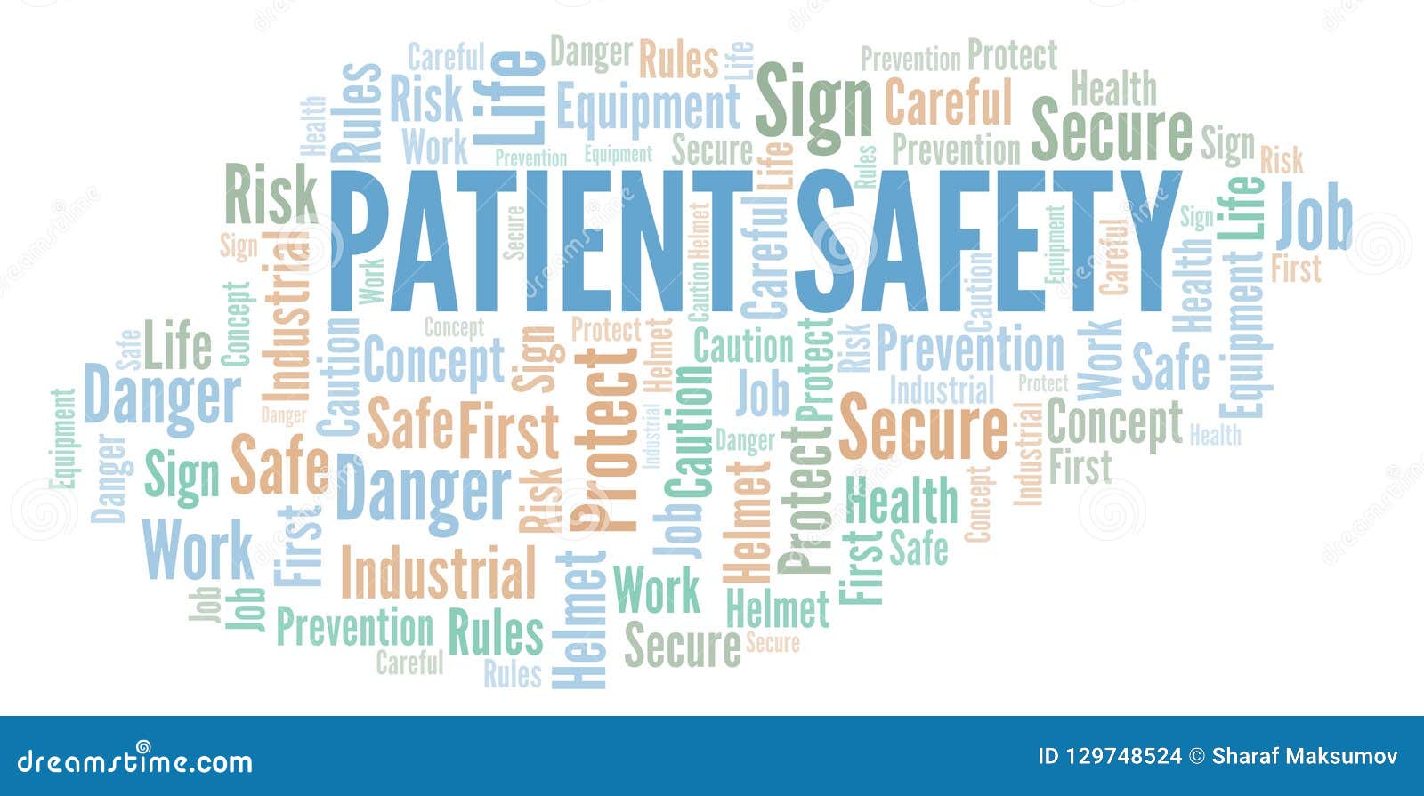 Patient Safety word cloud. stock illustration. Illustration of security